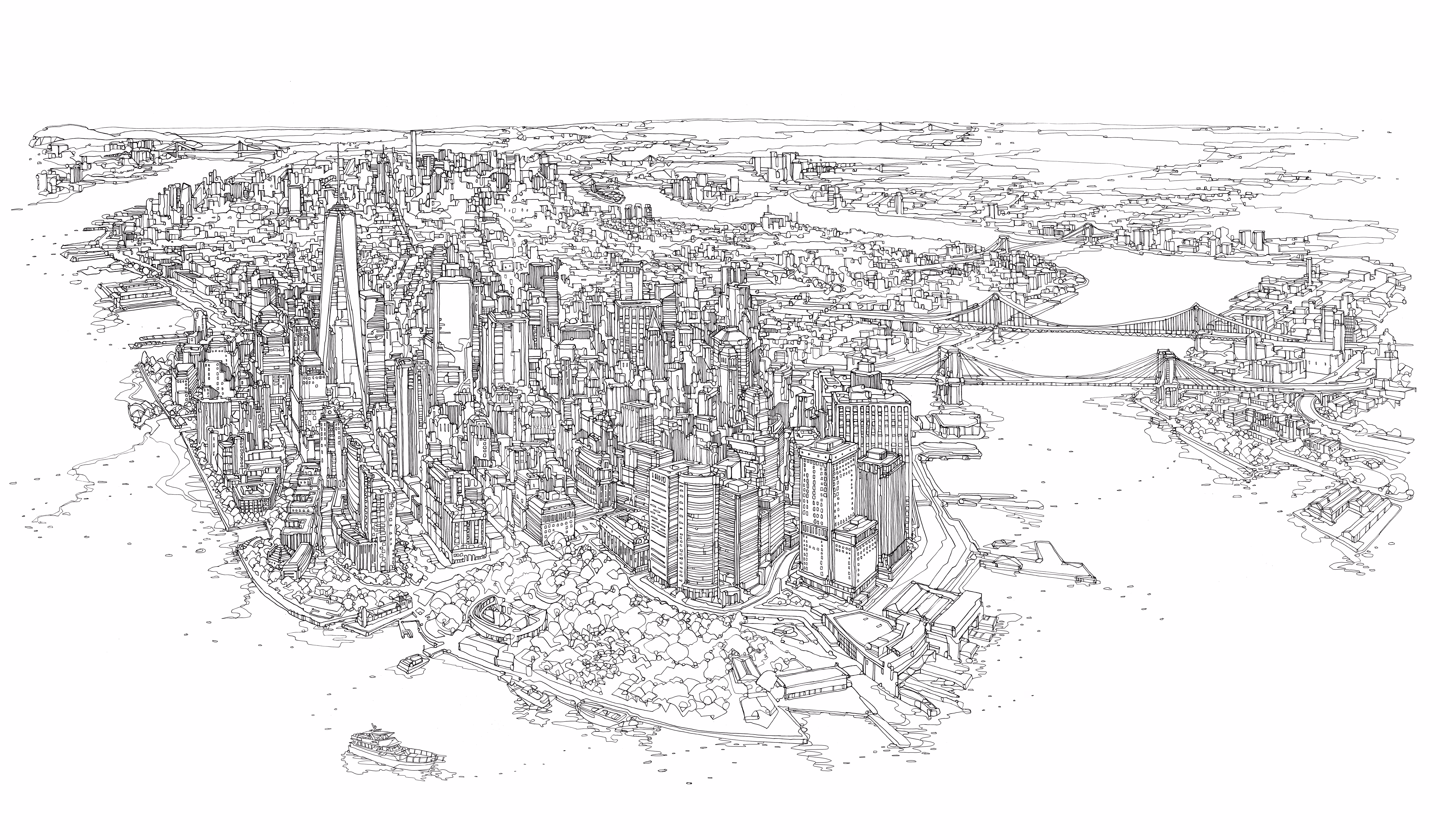 Manhattan Island Aerial Panorama