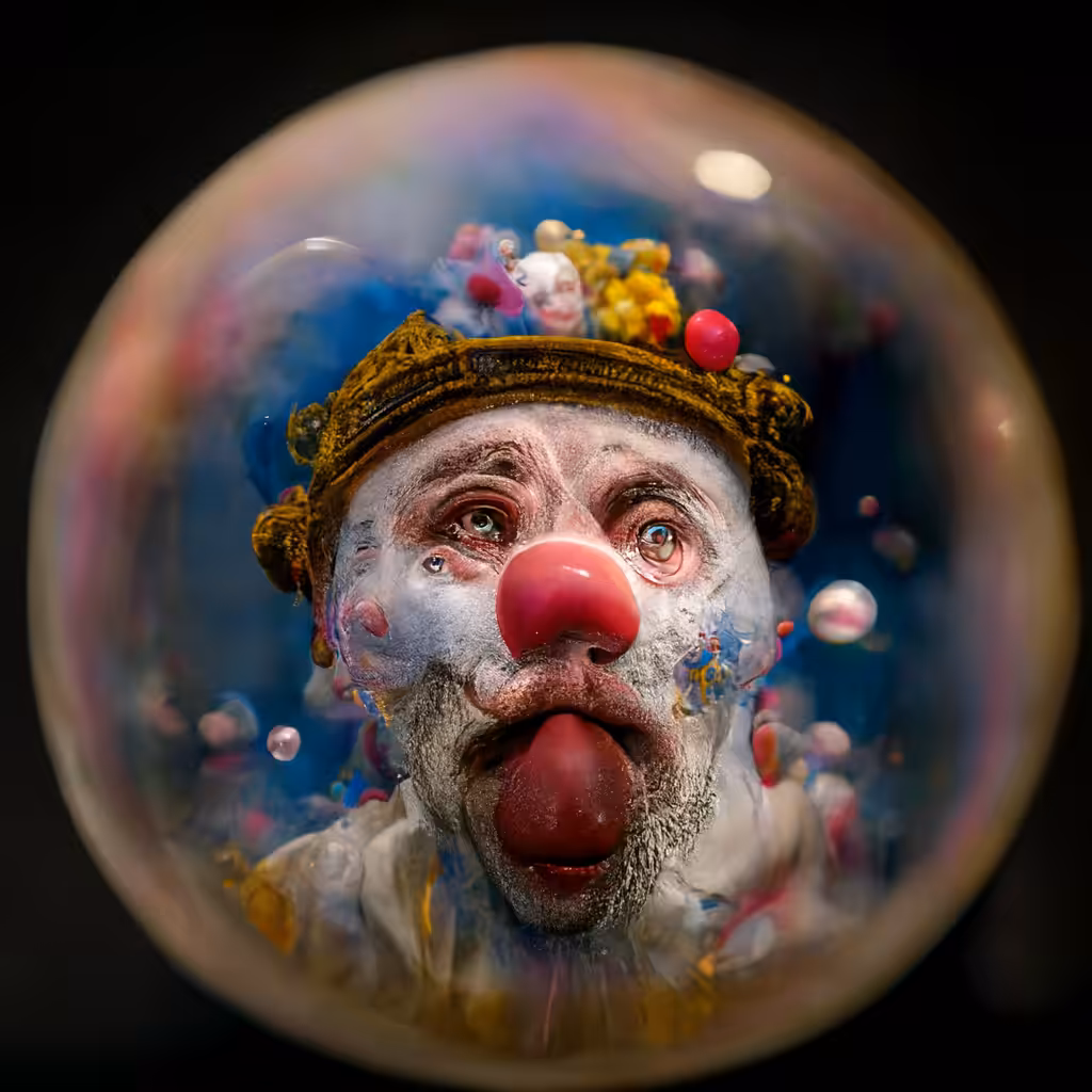 do bots dream of latent spaces : A clown is hunting a bubble inside a porcelain opera house V2