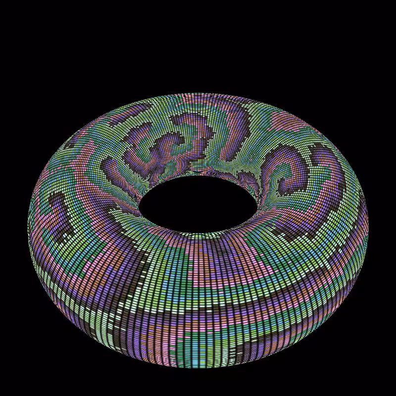 Reaction Diffusion on a Torus #18