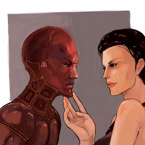 Alien and Woman