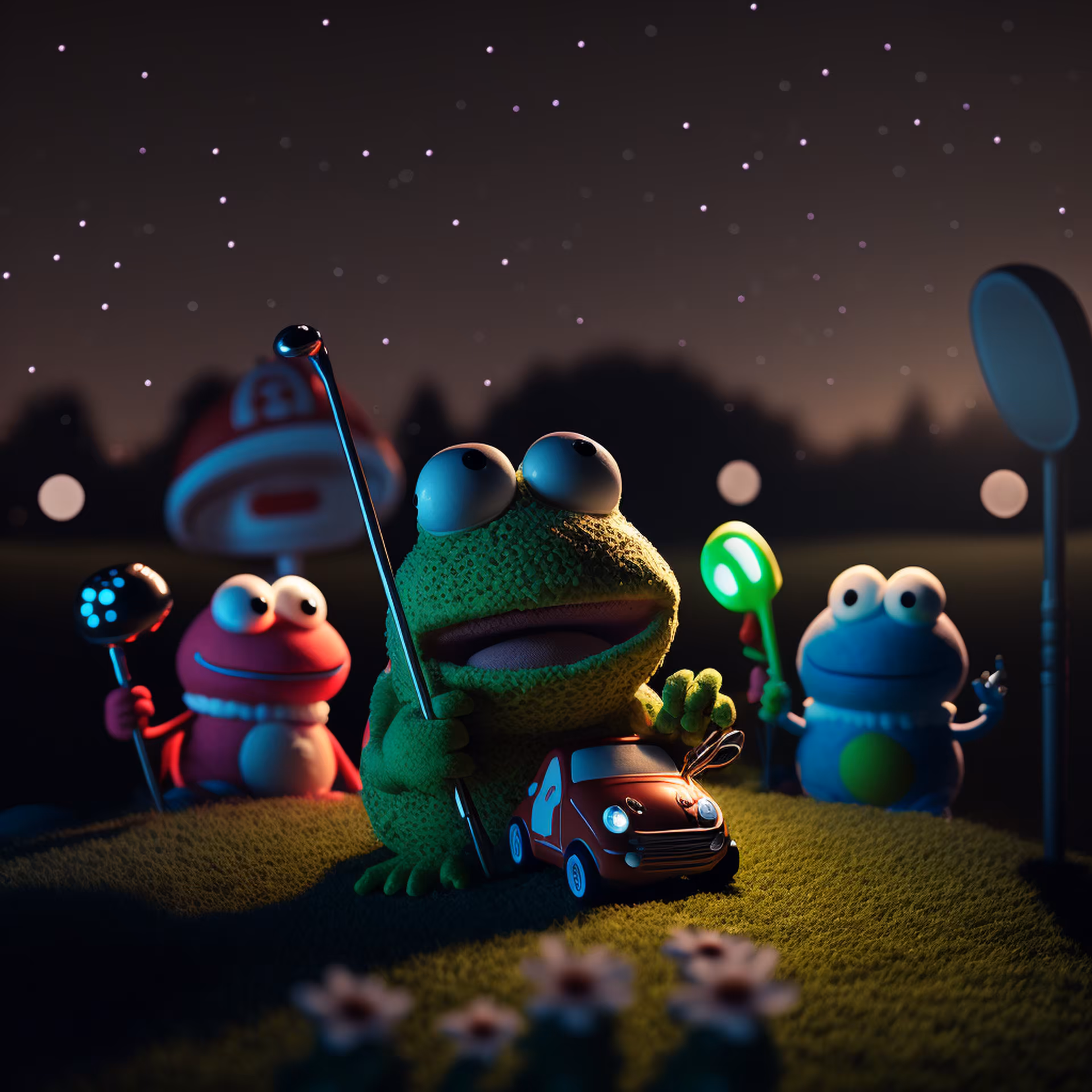 Pepe's World: Pepe golf cart and friends