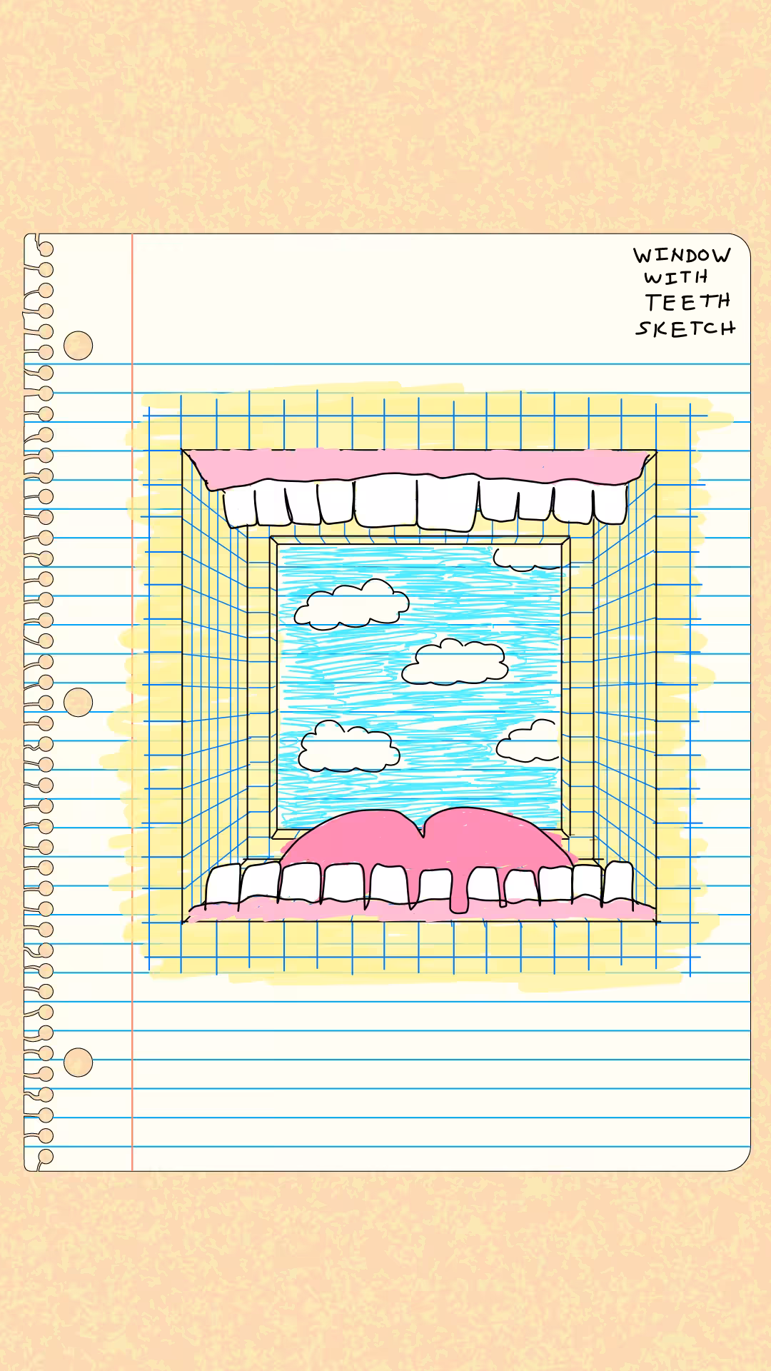 window with teeth sketch