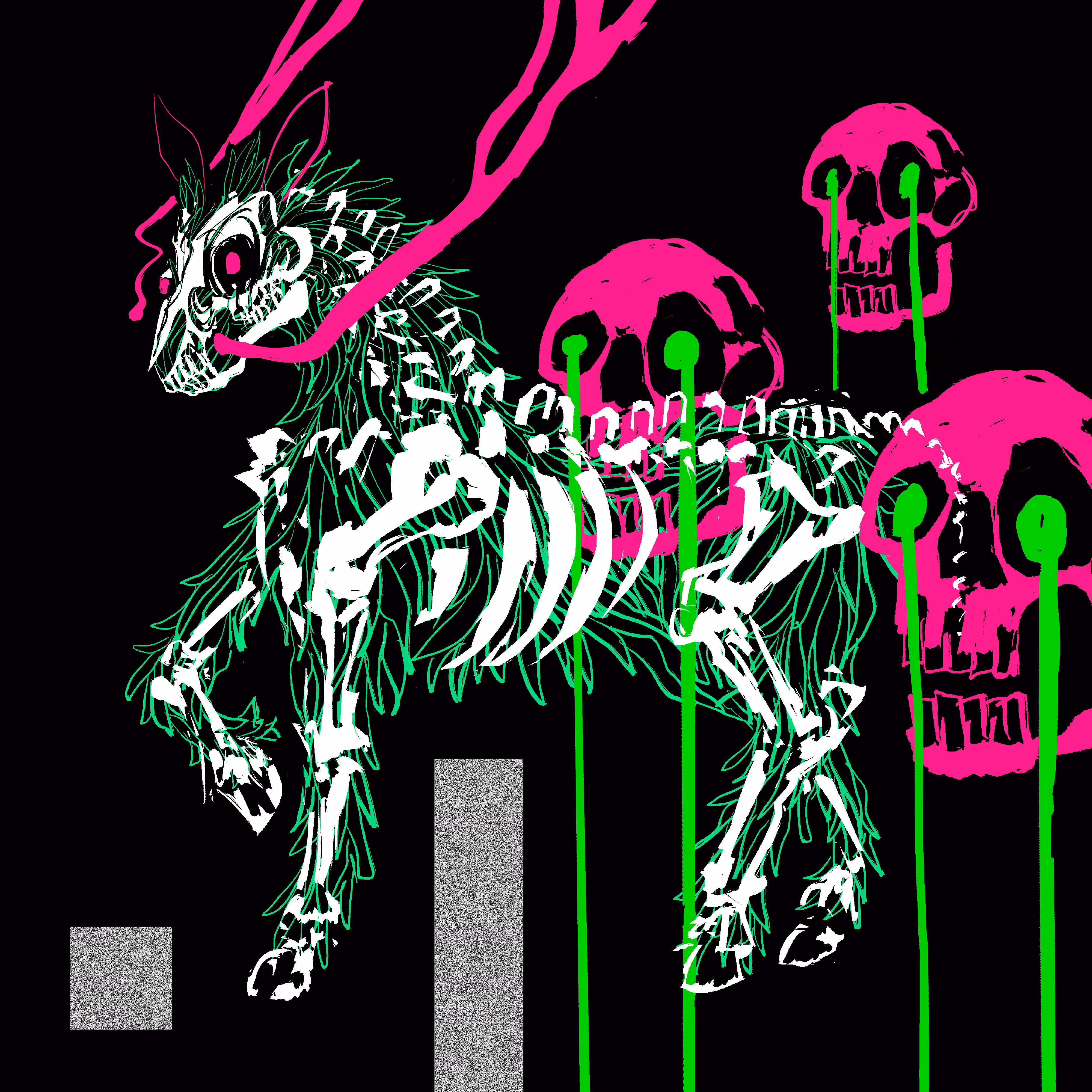 horse on the pitch black