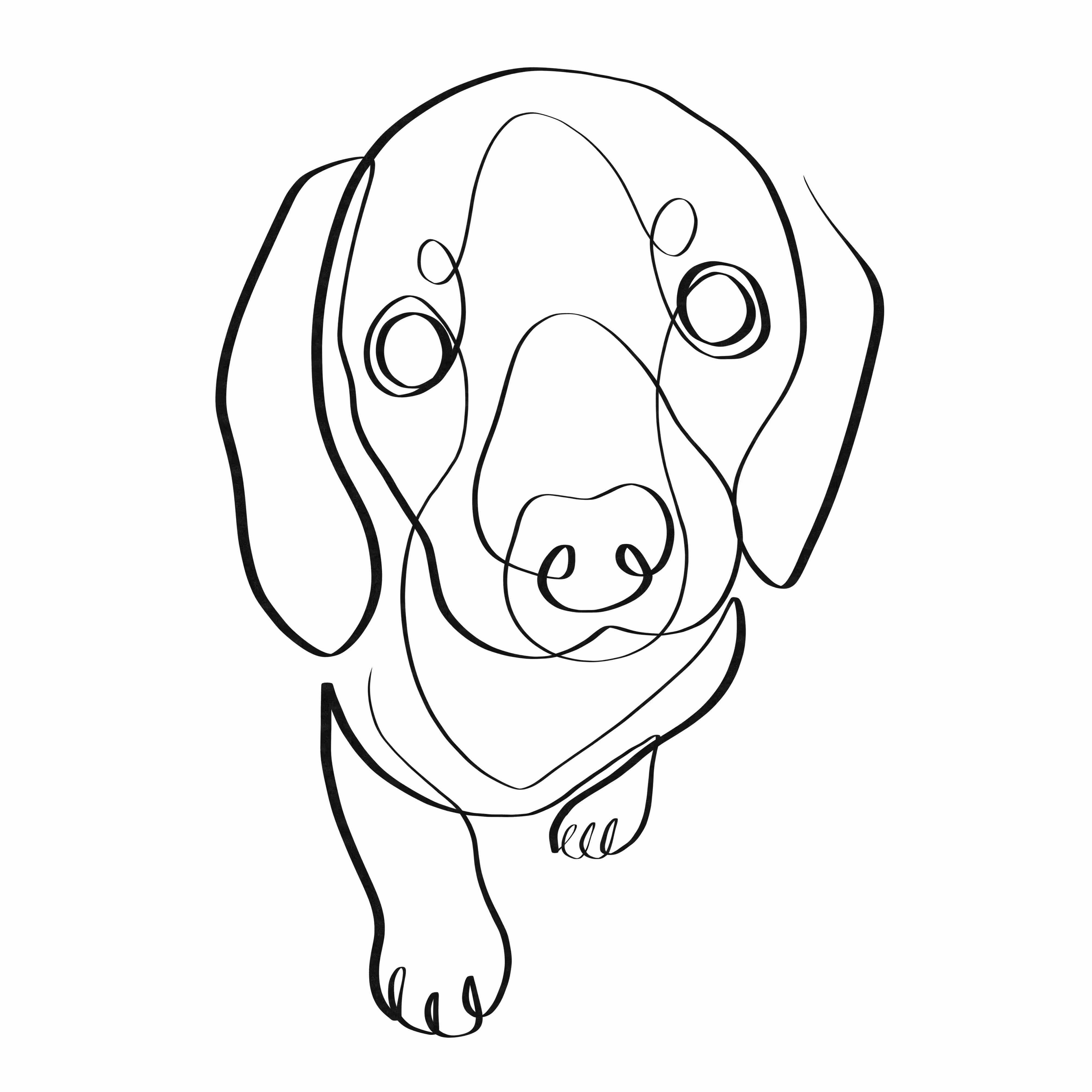 Dachshund puppy one line art #1
