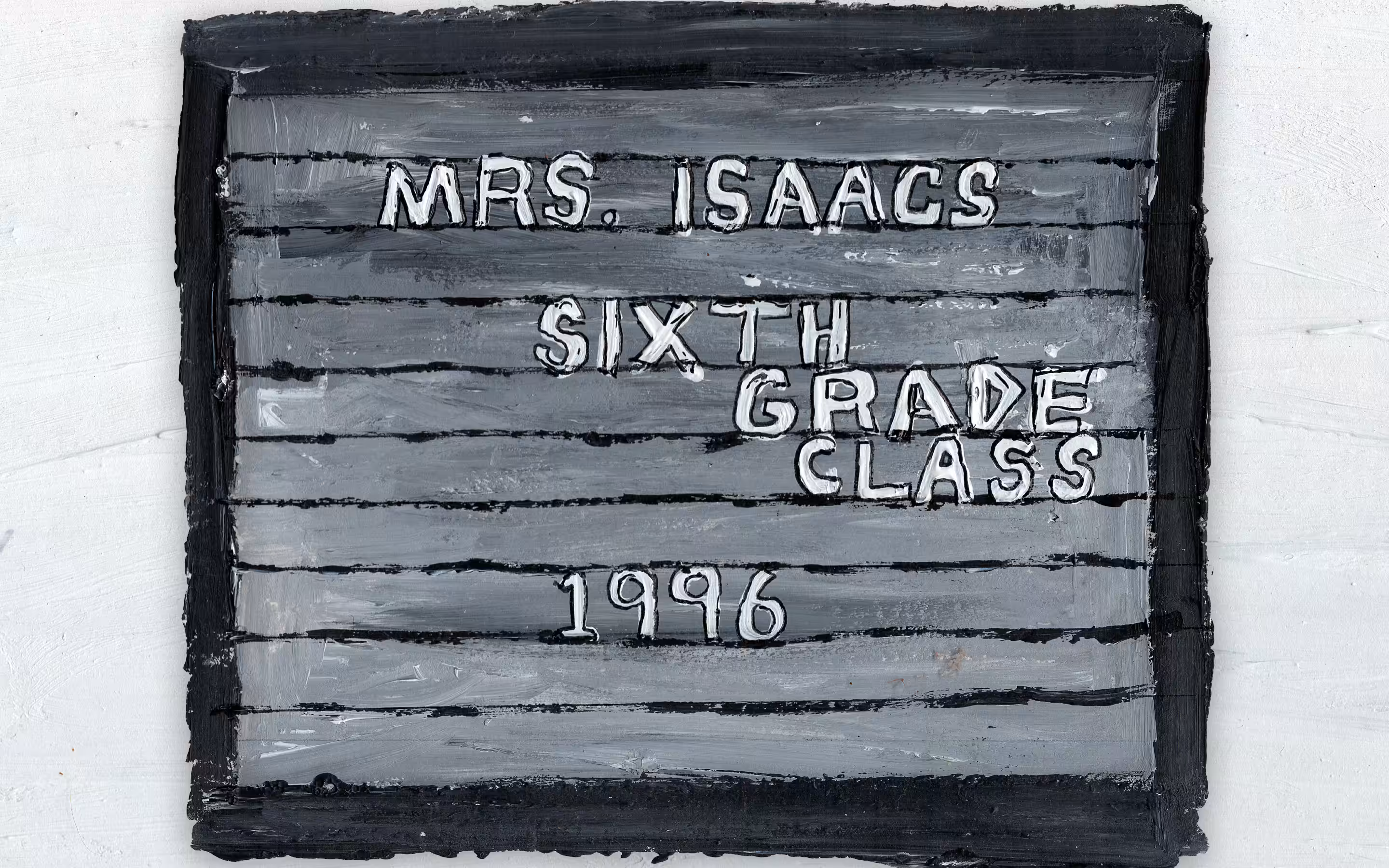 Mrs. Isaac's 6th Grade Class Nameplate, 1996