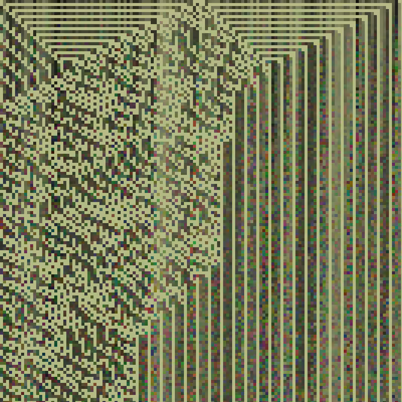 Colored Elementary Cellular Automaton #218