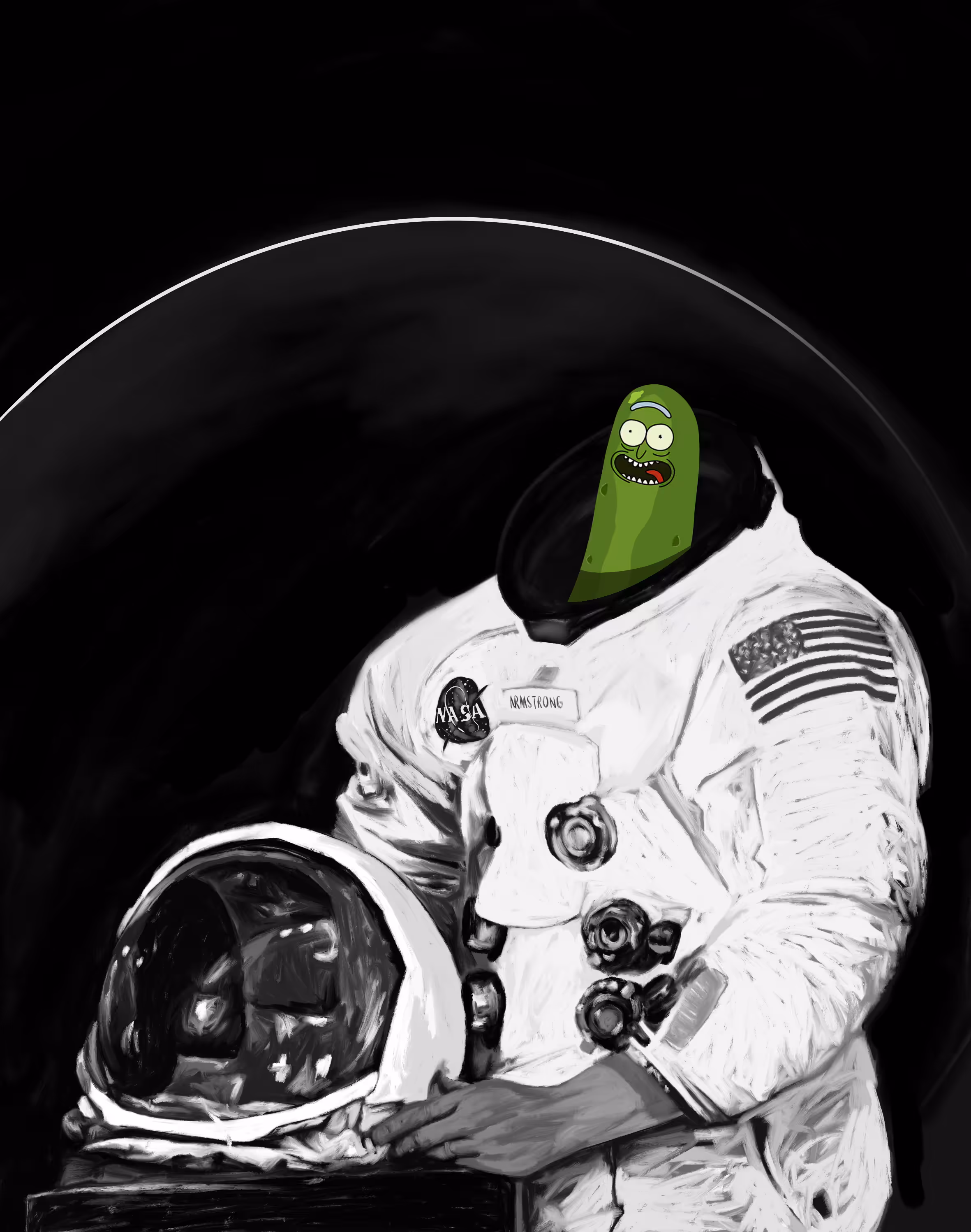 Armstrong as a pickle Rick