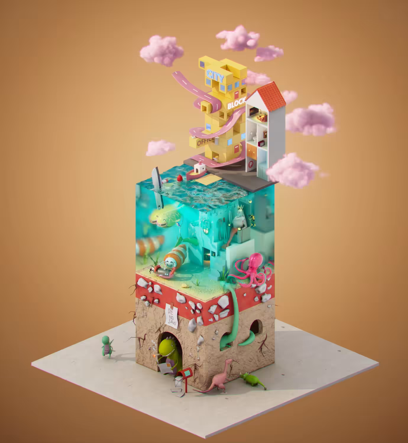 Dienosaw | Isometric art (4/4)