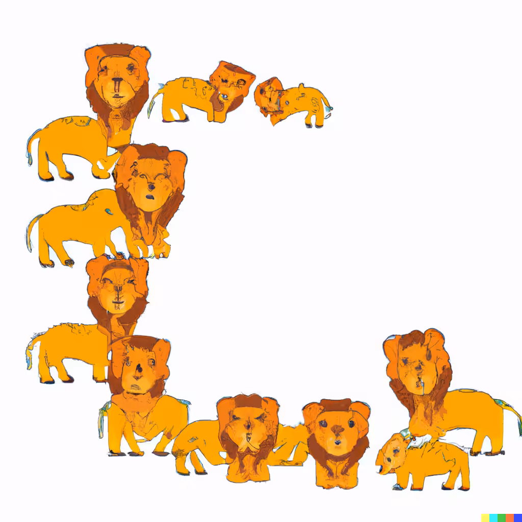 Letter L surrounded with Lions