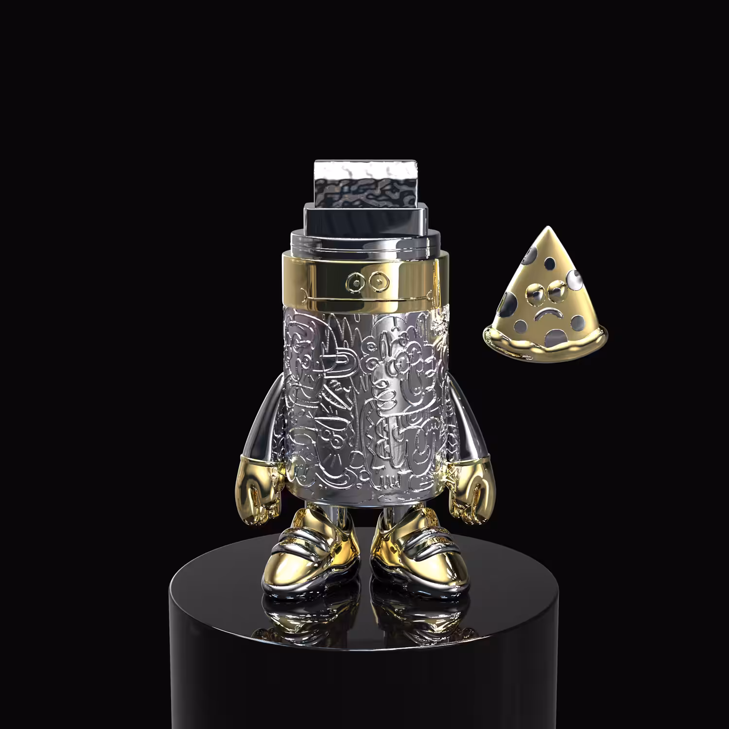 Jon Burgerman Marker Mascot (Metal)