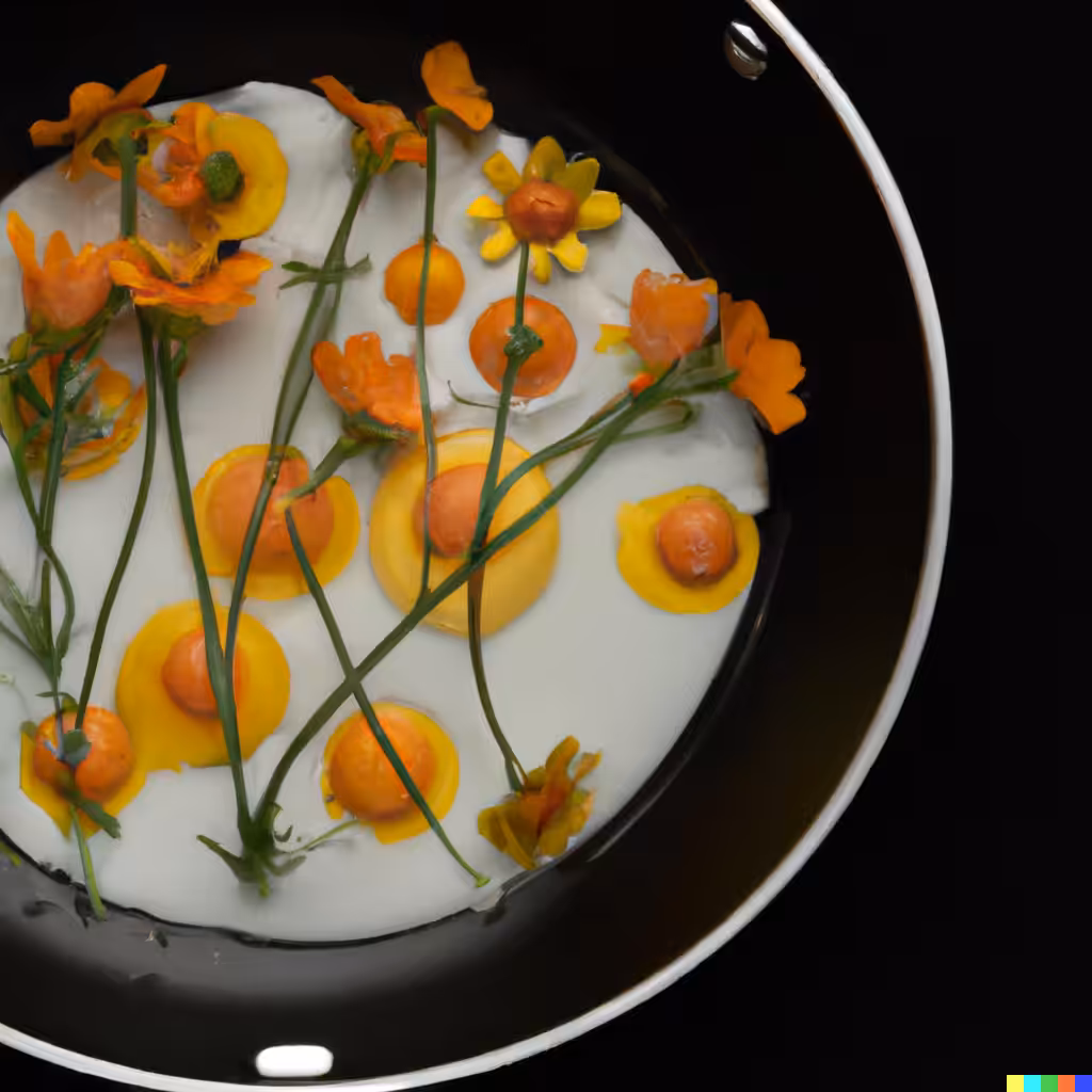 Matilija Poppys Transforming into Eggs Frying In A Pan