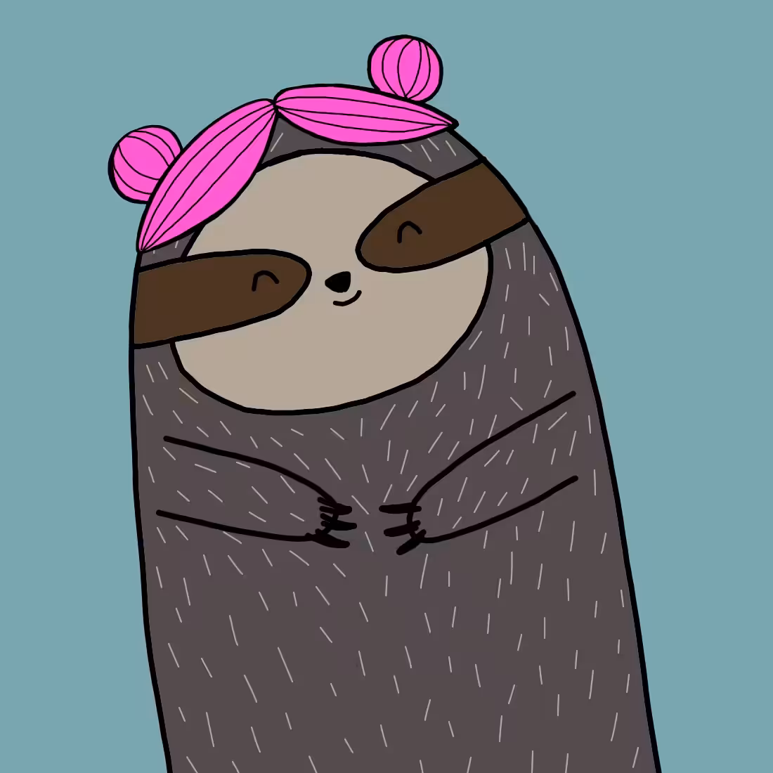 Finger Sloths: Pink hair Sloth