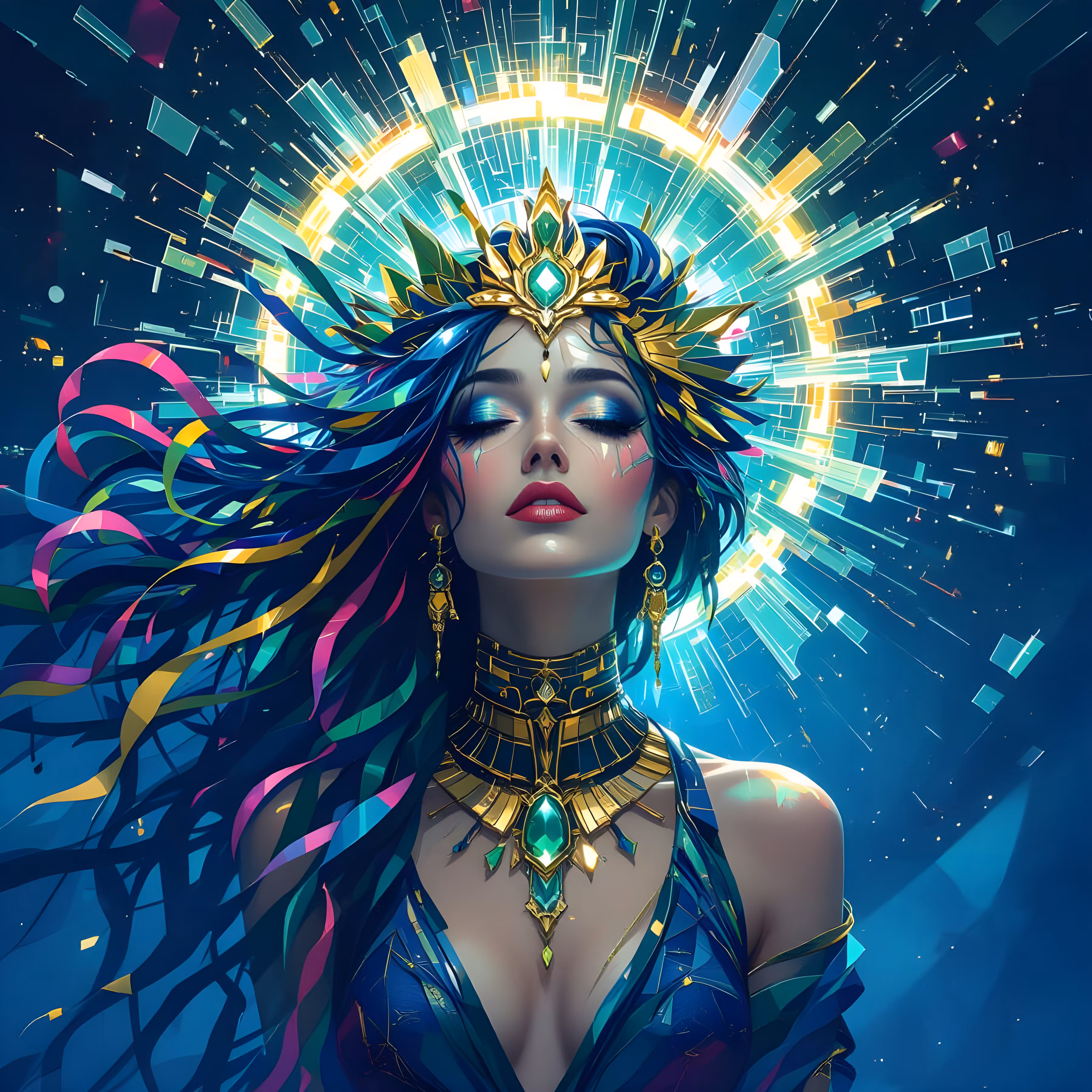 Golden Halo Diva – Neo-Cubism Genesis