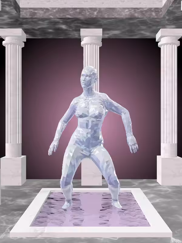 HeavenComputer: The Fragmented Dancing Melted Blue Woman #2596