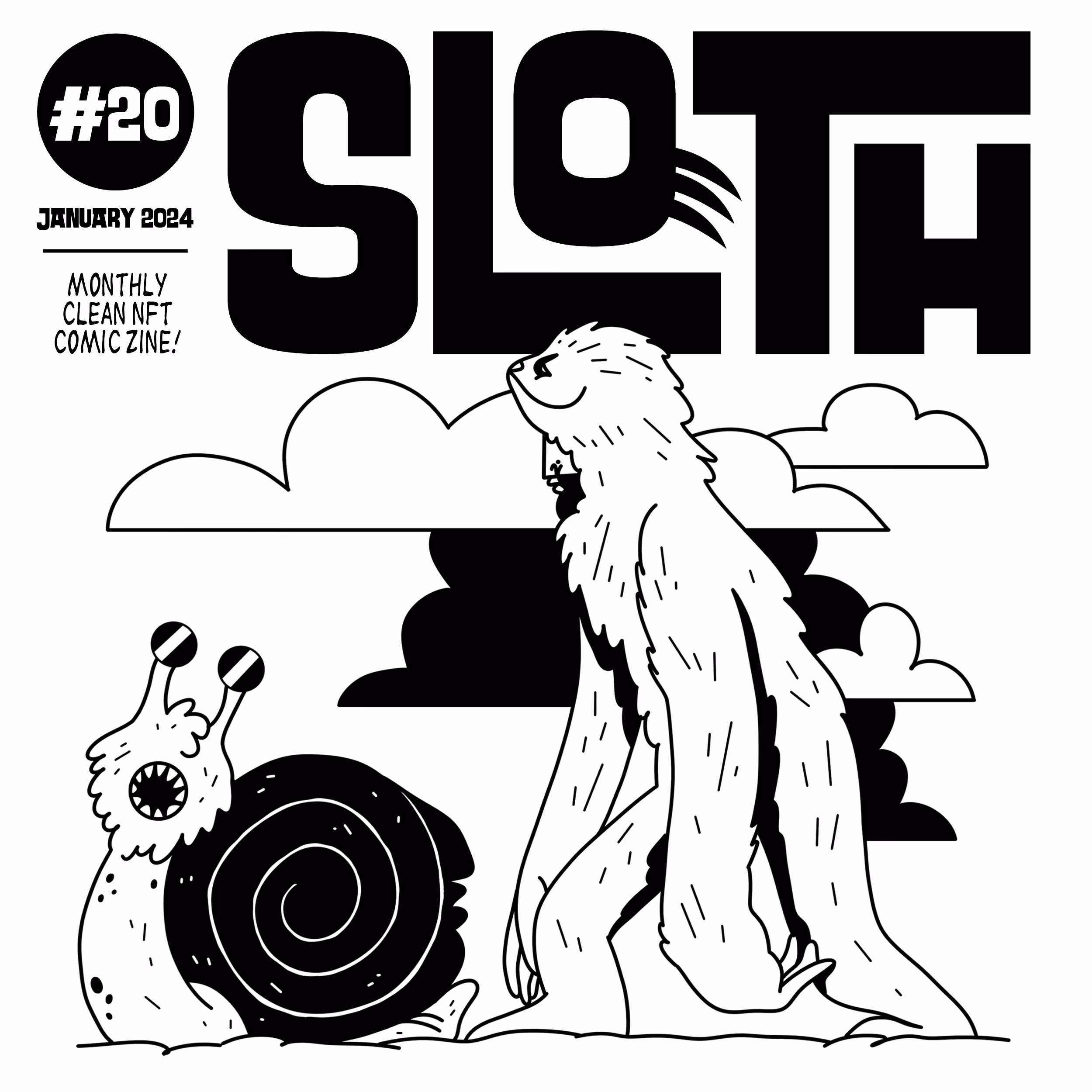 Sloth #20 - January 2024 Monthly Clean NFT Comic Zine!
