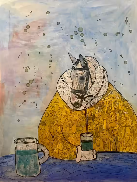 Drinking horse