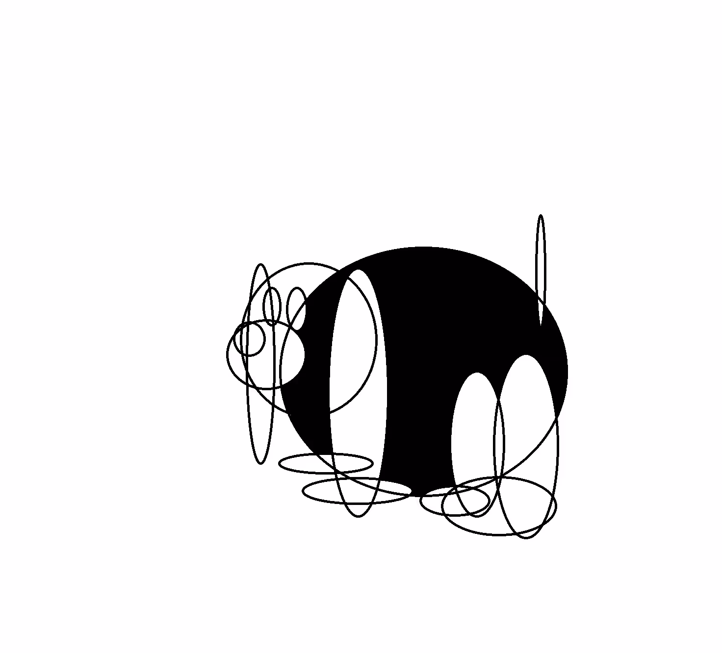 dog in circle 