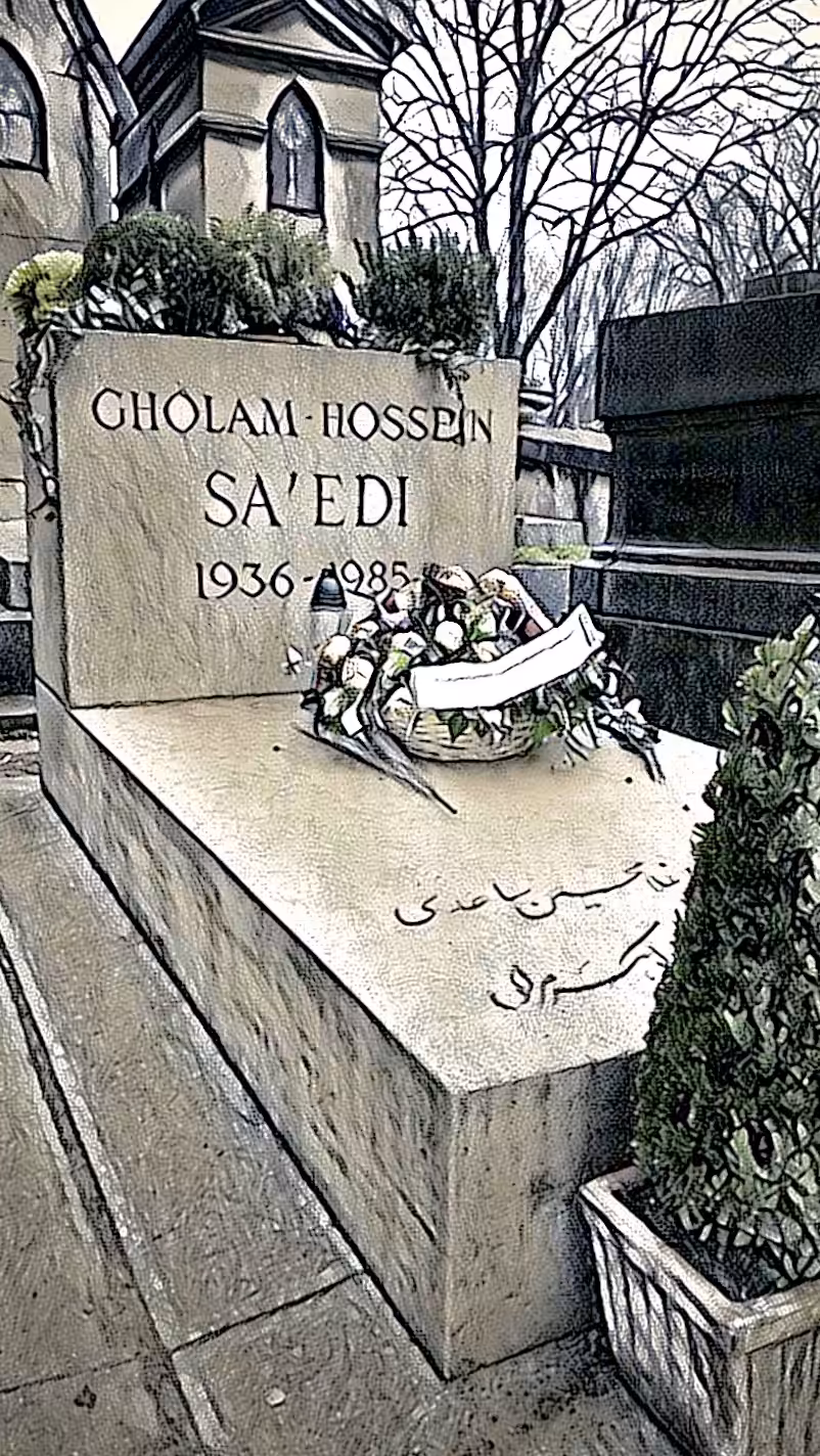 Gholam-Hosein Saedi in  Père Lachaise cemetery, Paris, France.