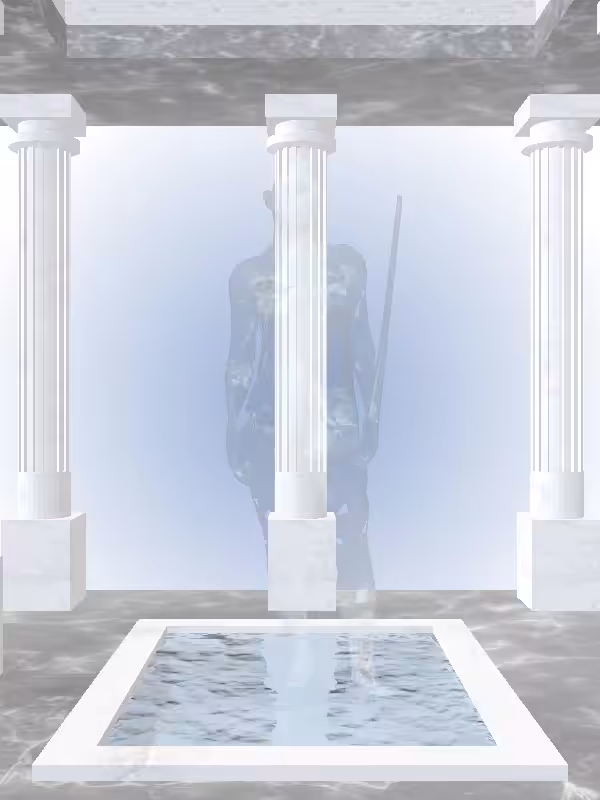HeavenComputer: The Fading Threatening Light Blue Woman #3163