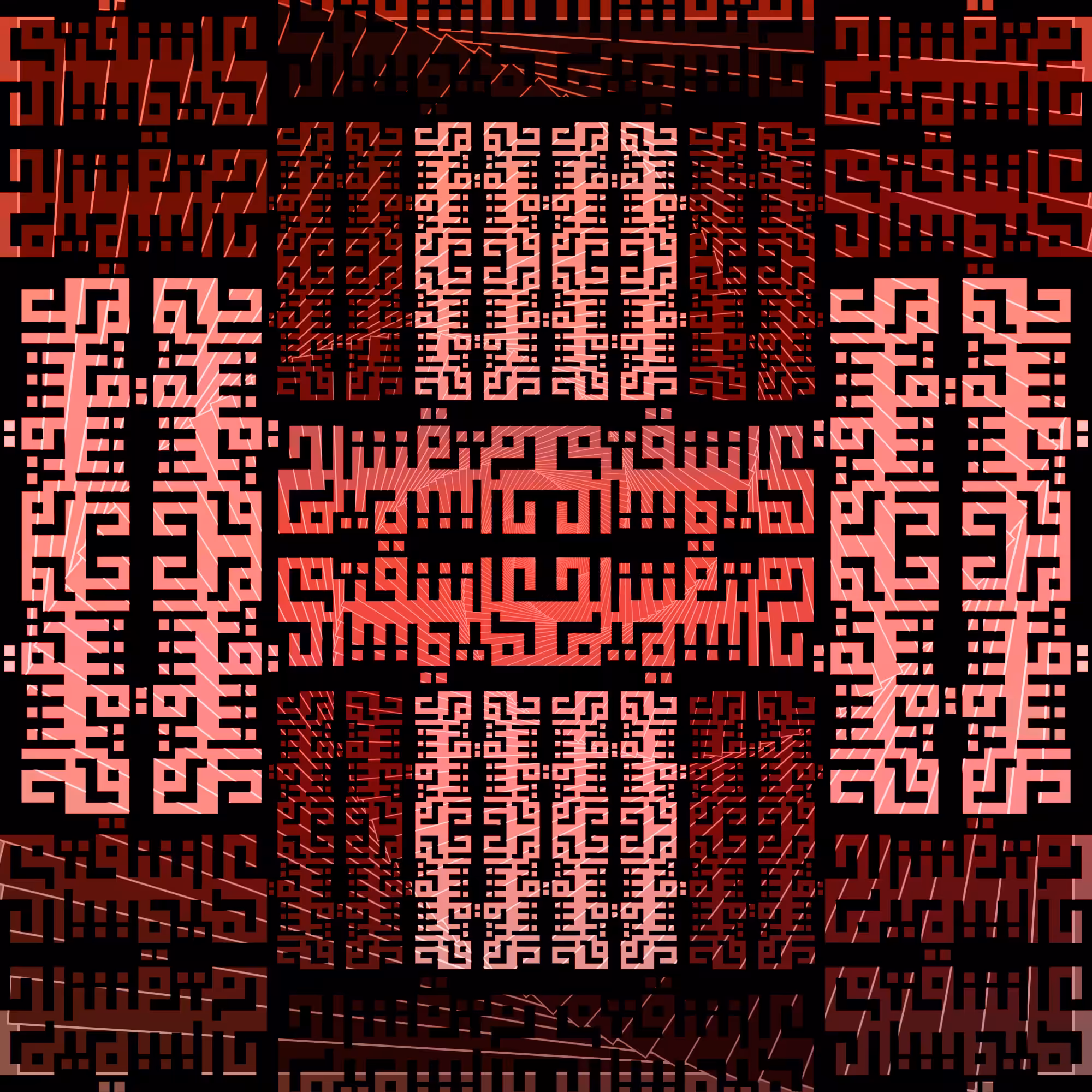 Red Kufic Pattern