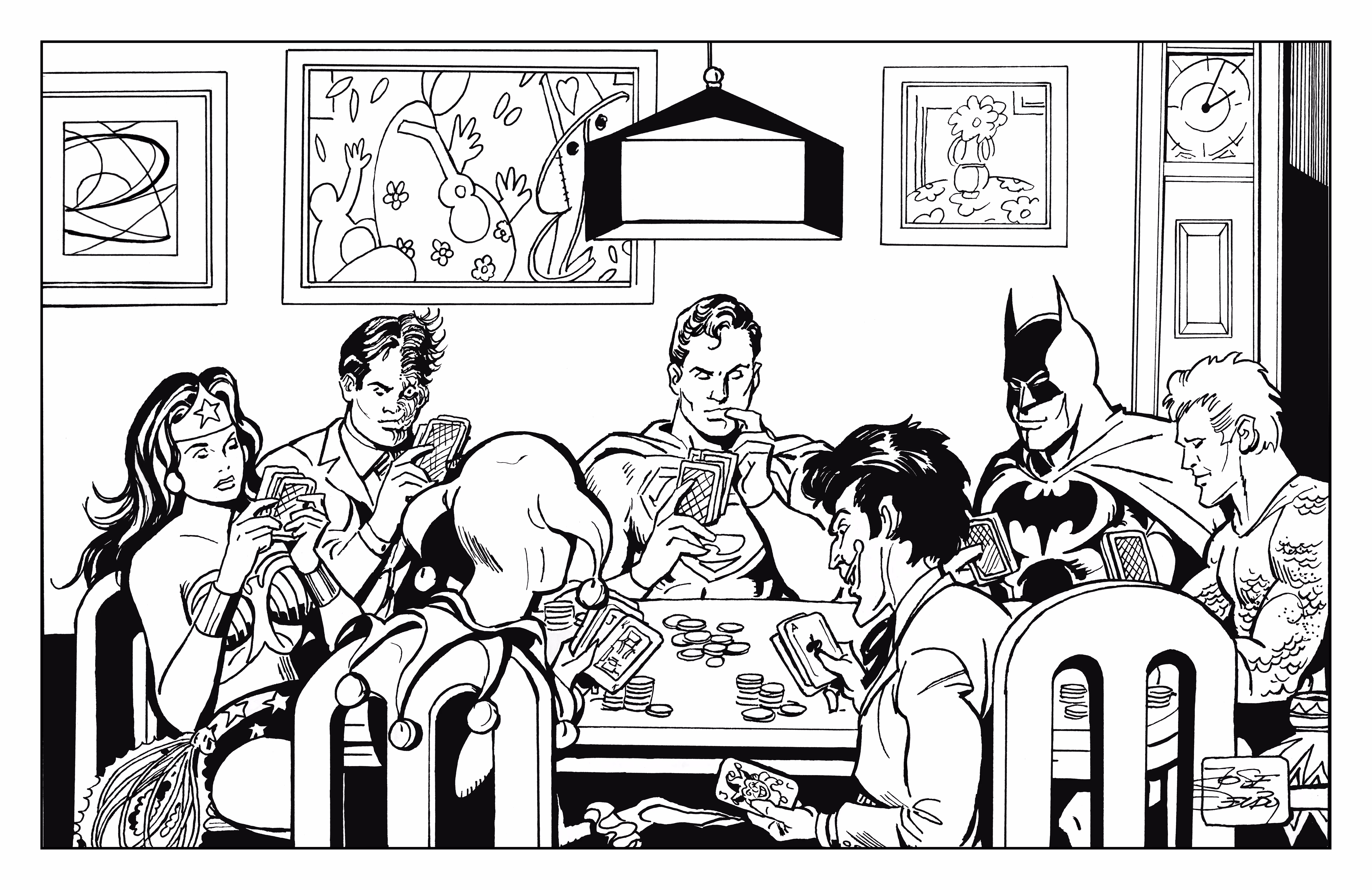 Heroes Playing Poker - Inked Edition