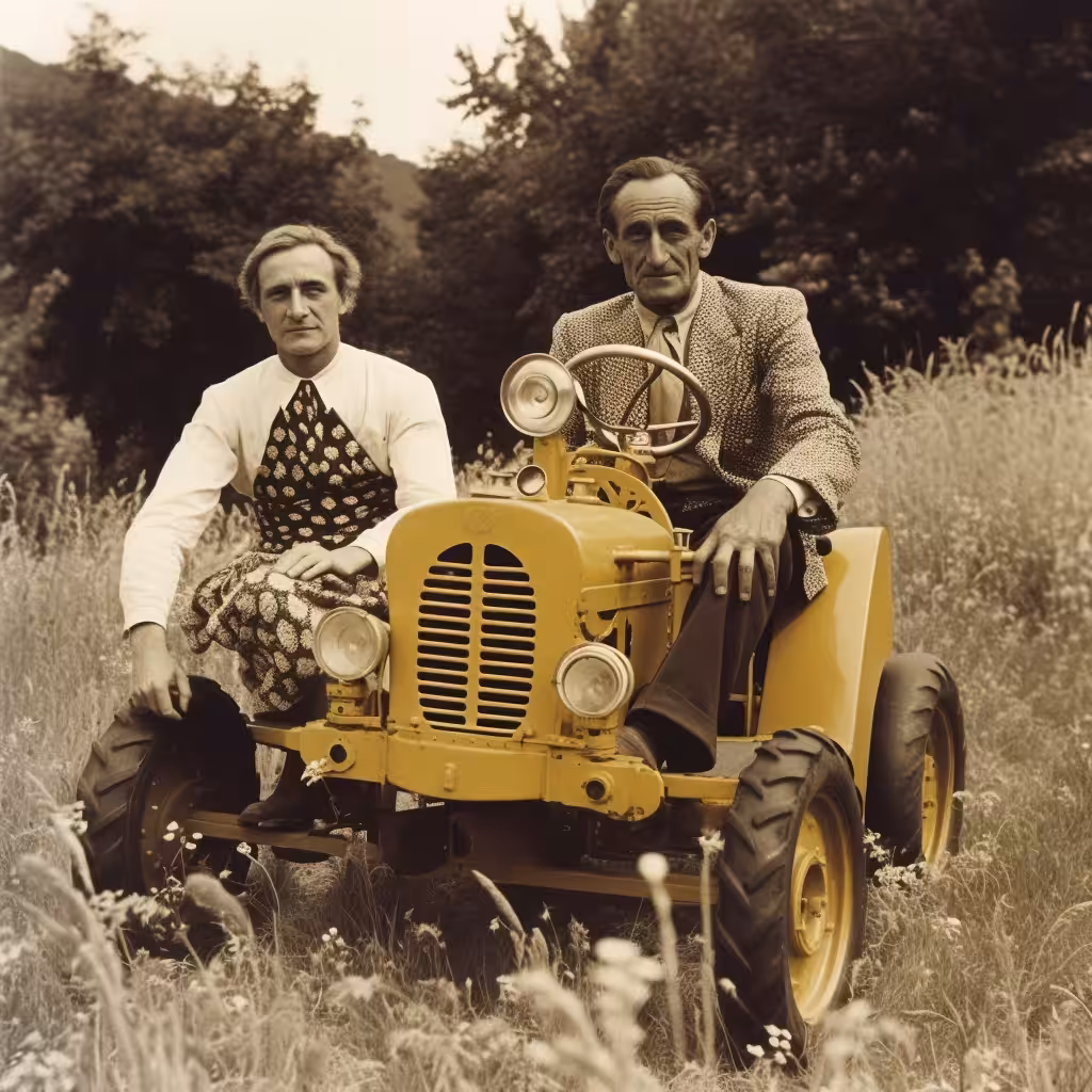Marcel on a Tractor, sometimes with Nini Fifi Titi