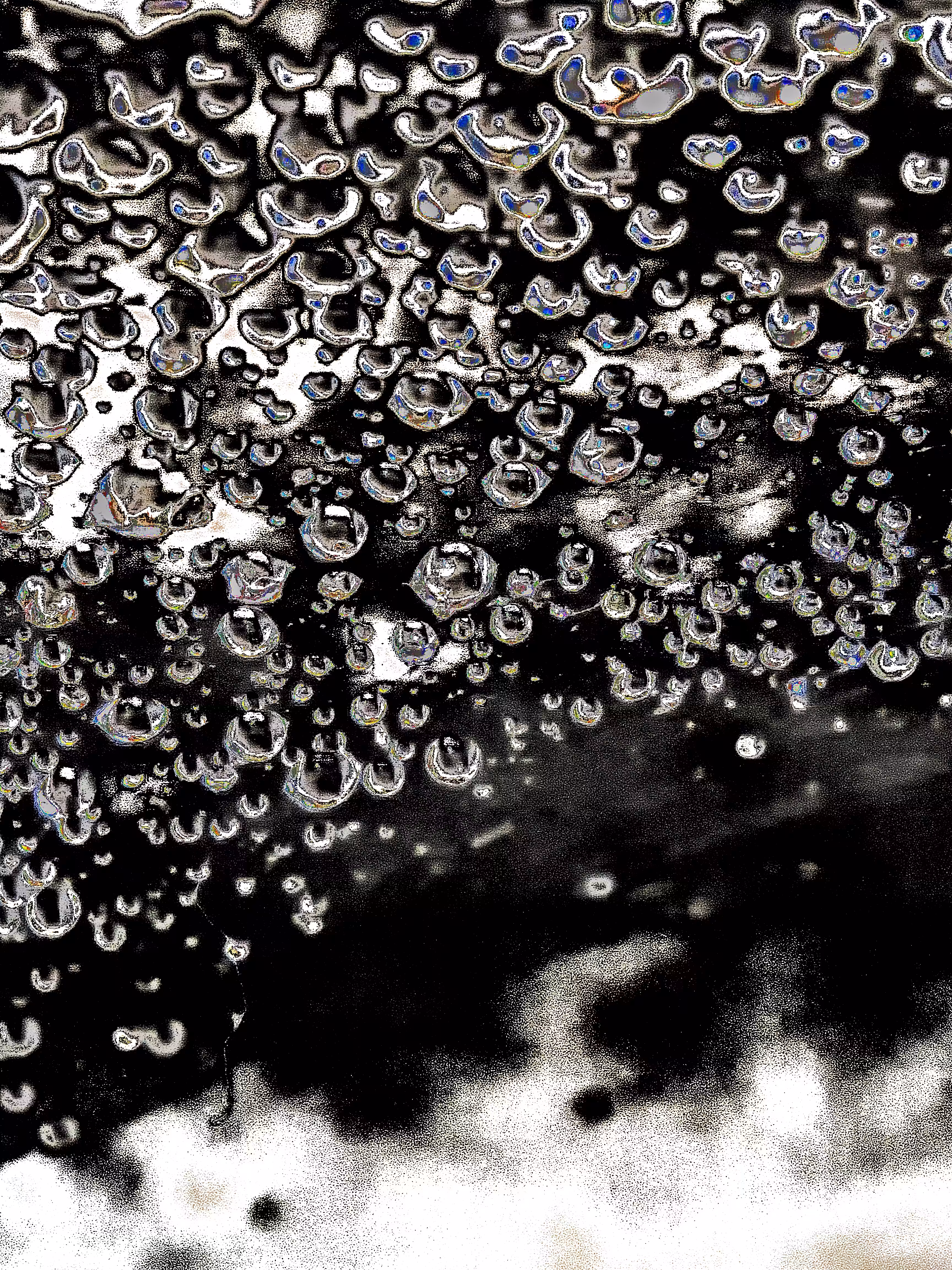 the rain evaporated by the sun but some drops stayed there on the glass window so not to let the cycle of life end