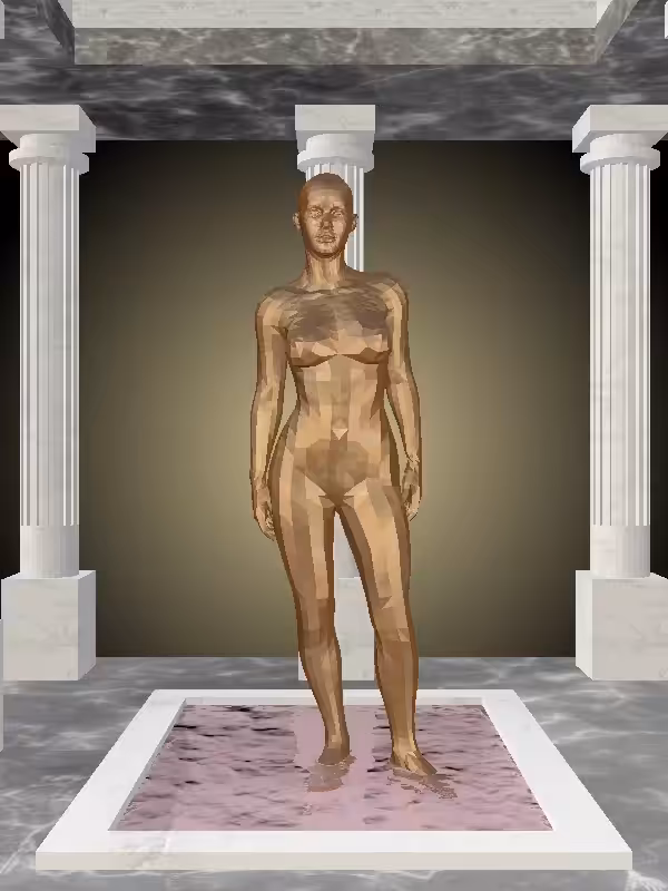 The Fragmented Threatening Old Bronze Woman #7223