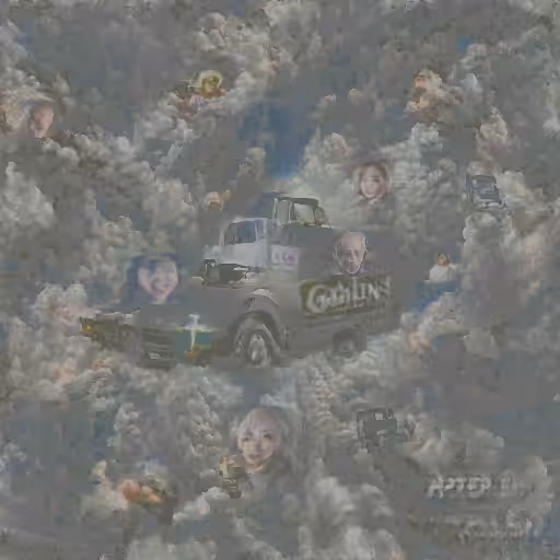 goblin driving truck in heaven