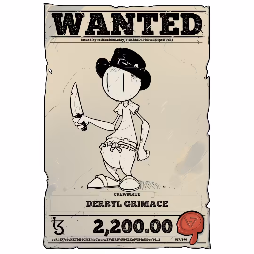 DERRYL GRIMACE | TEZOS PIRATE 517/666