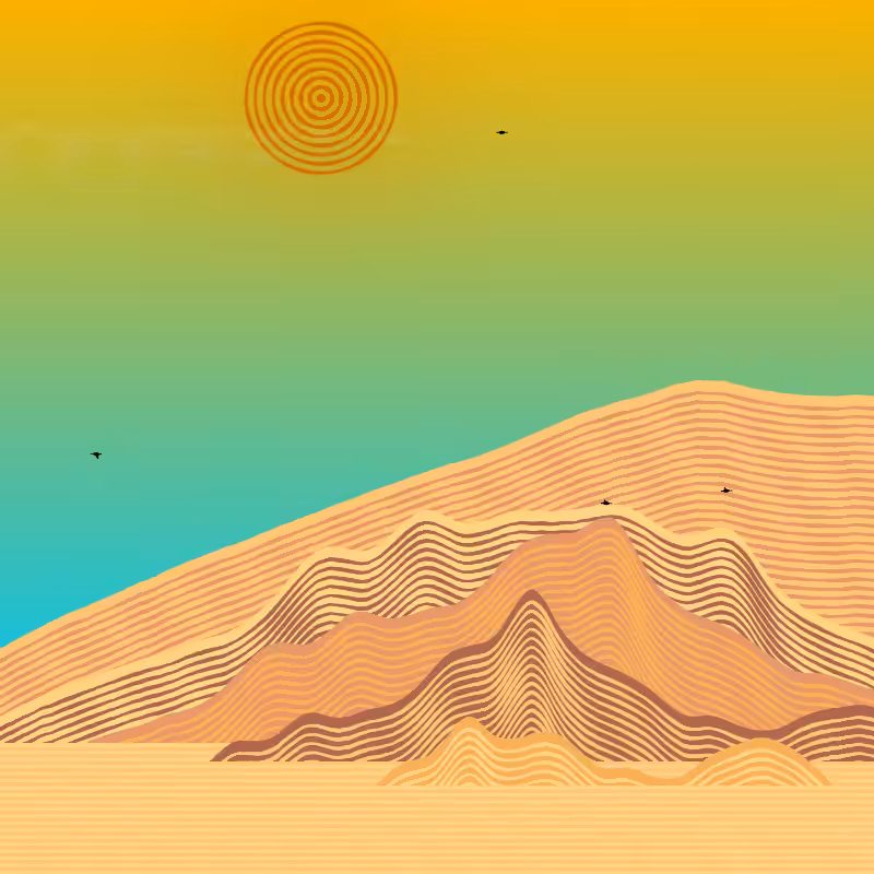 Painted Mountain Sunset #243