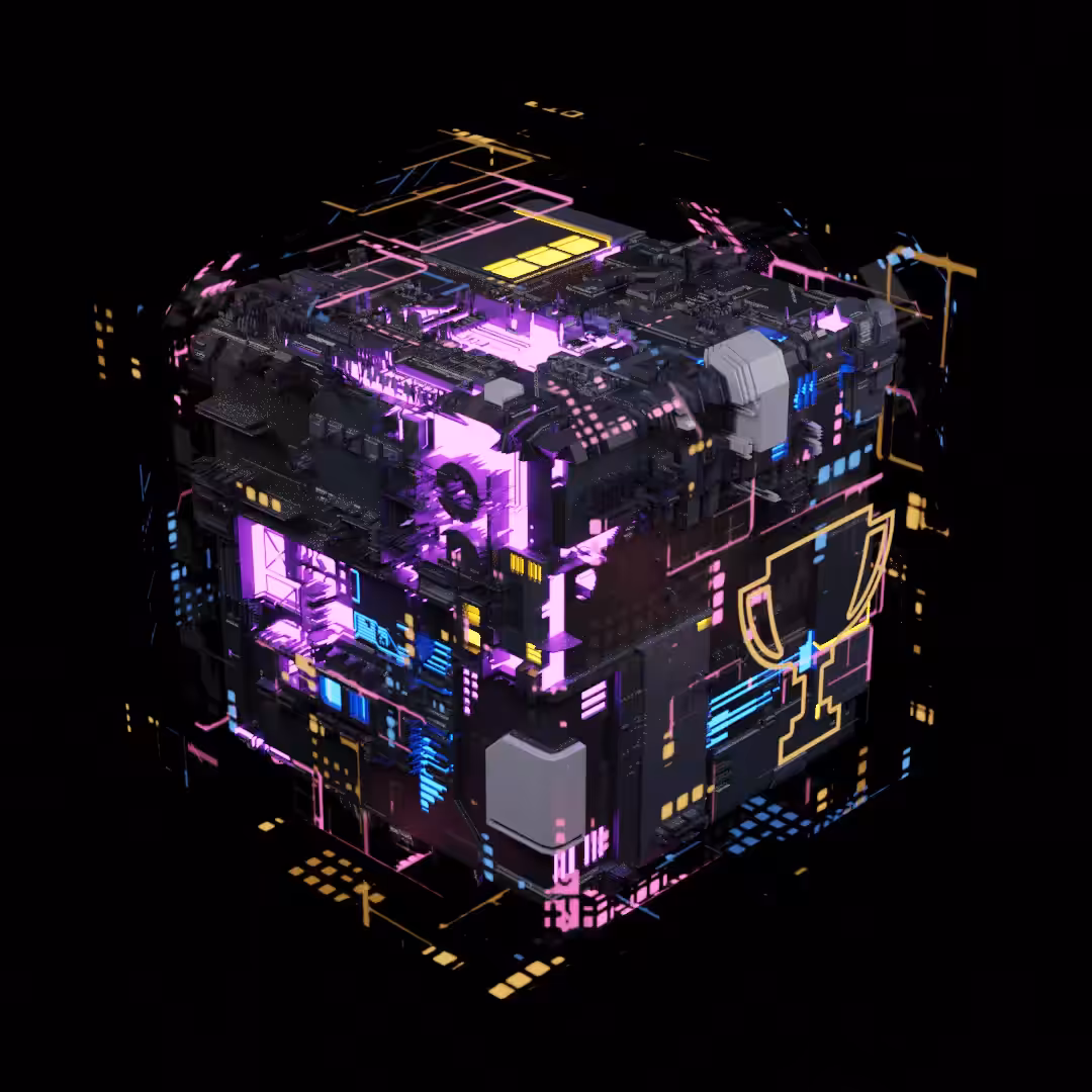 Neon Cube Collector's Trophy