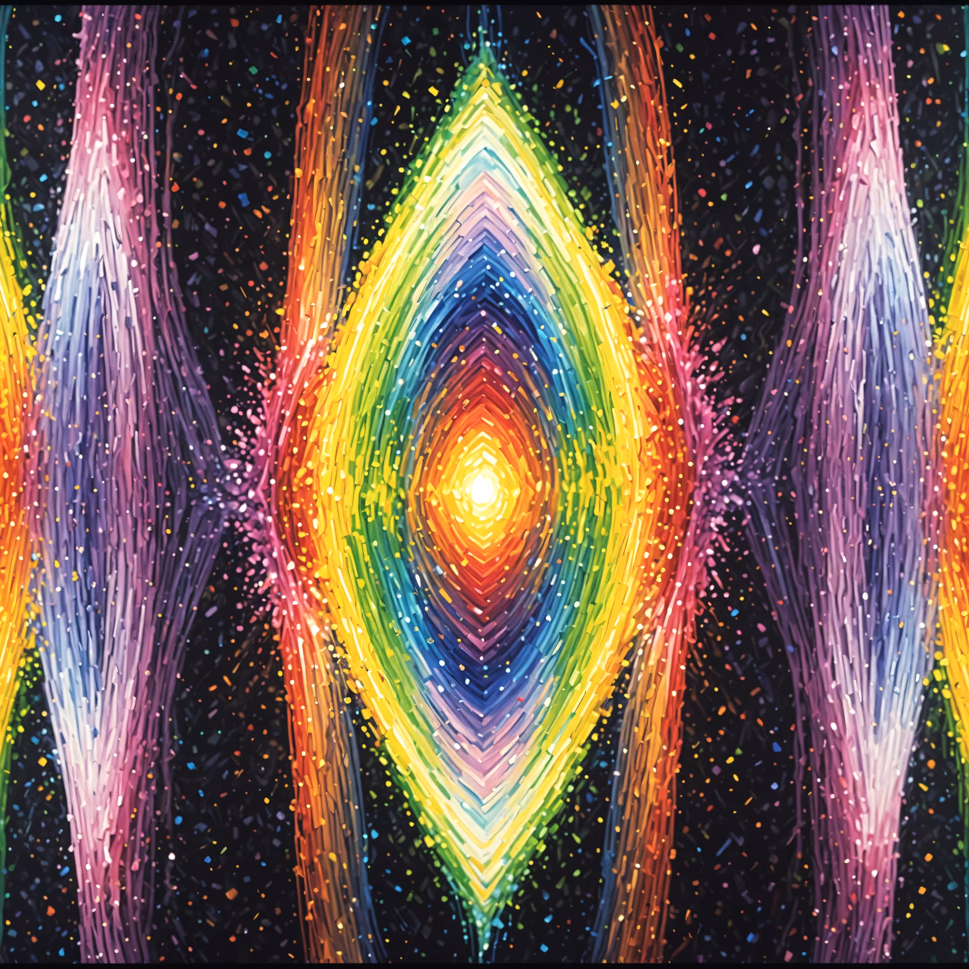 Rainbow Sparkles 8K, Oil On Canvas, Impressionism