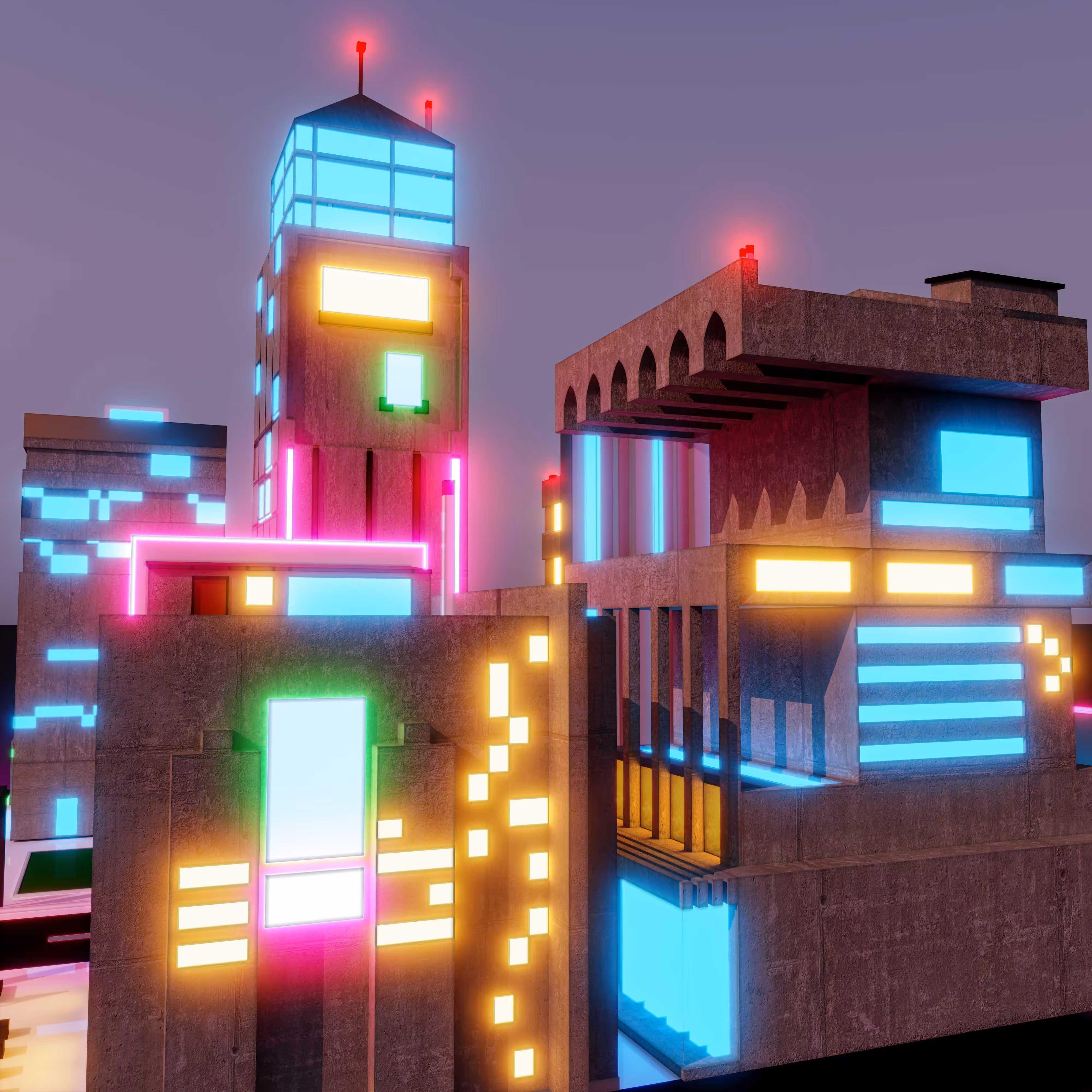 Cyberpunk City Block