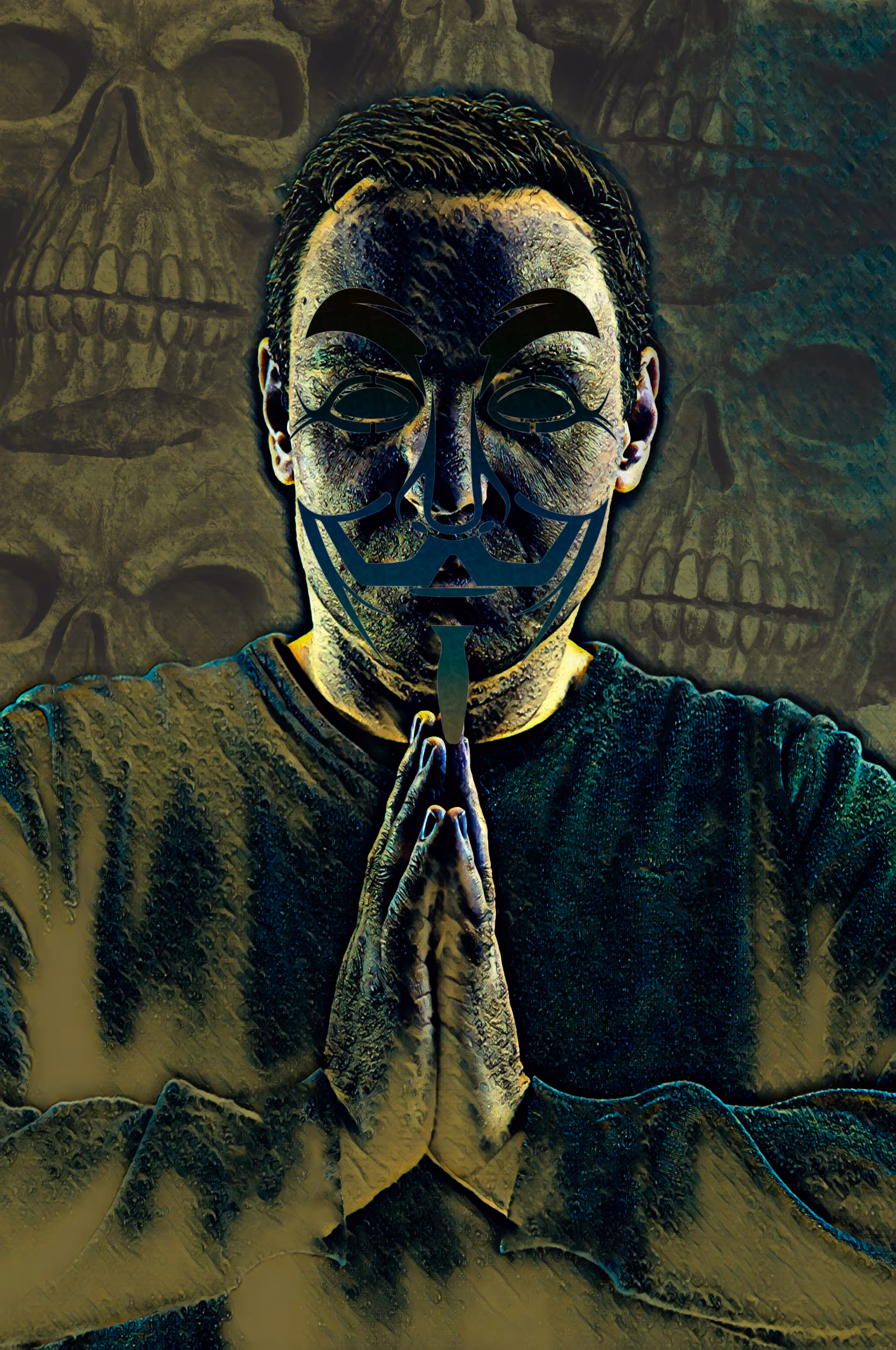 Anonymous guy meditating