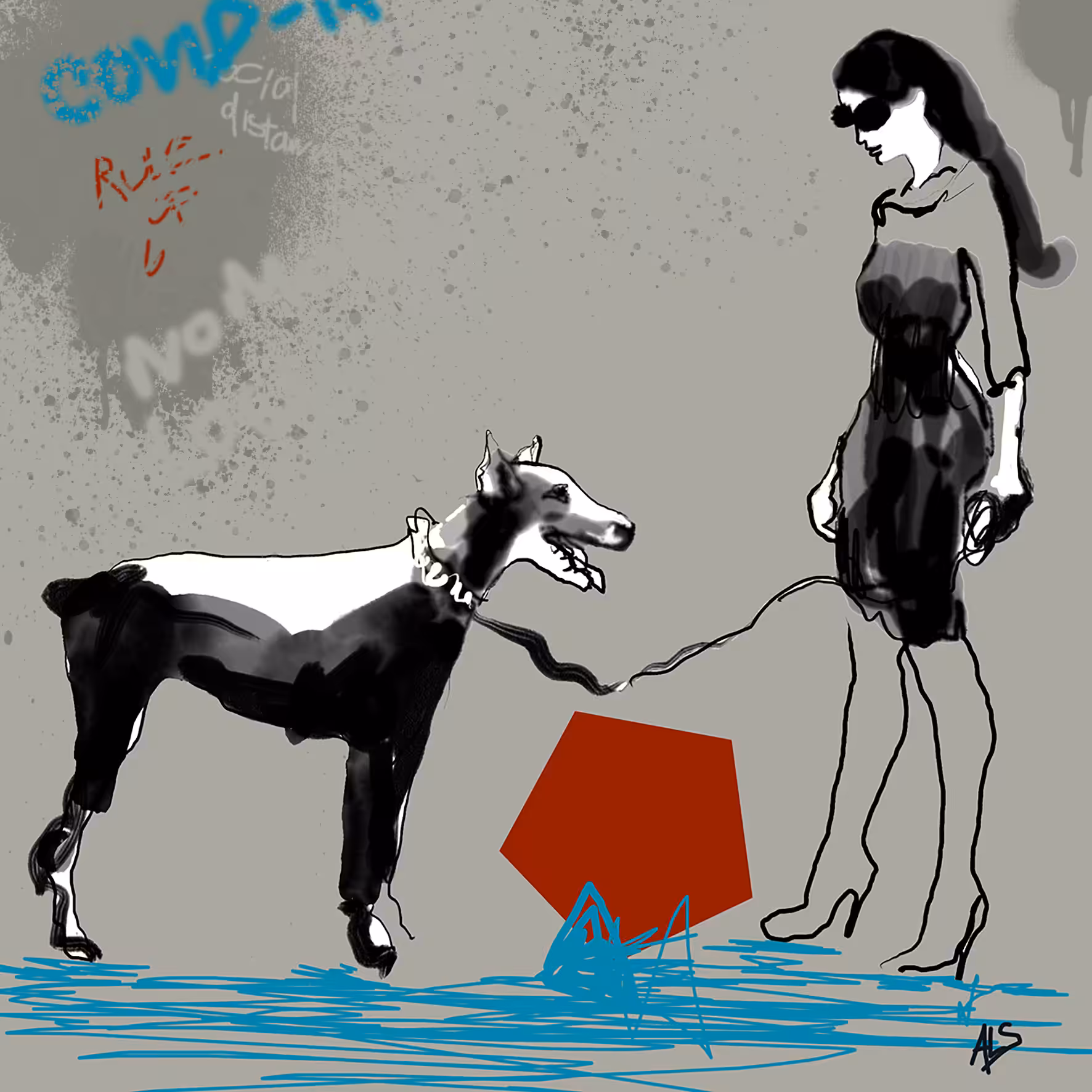 WOMAN AND DOG