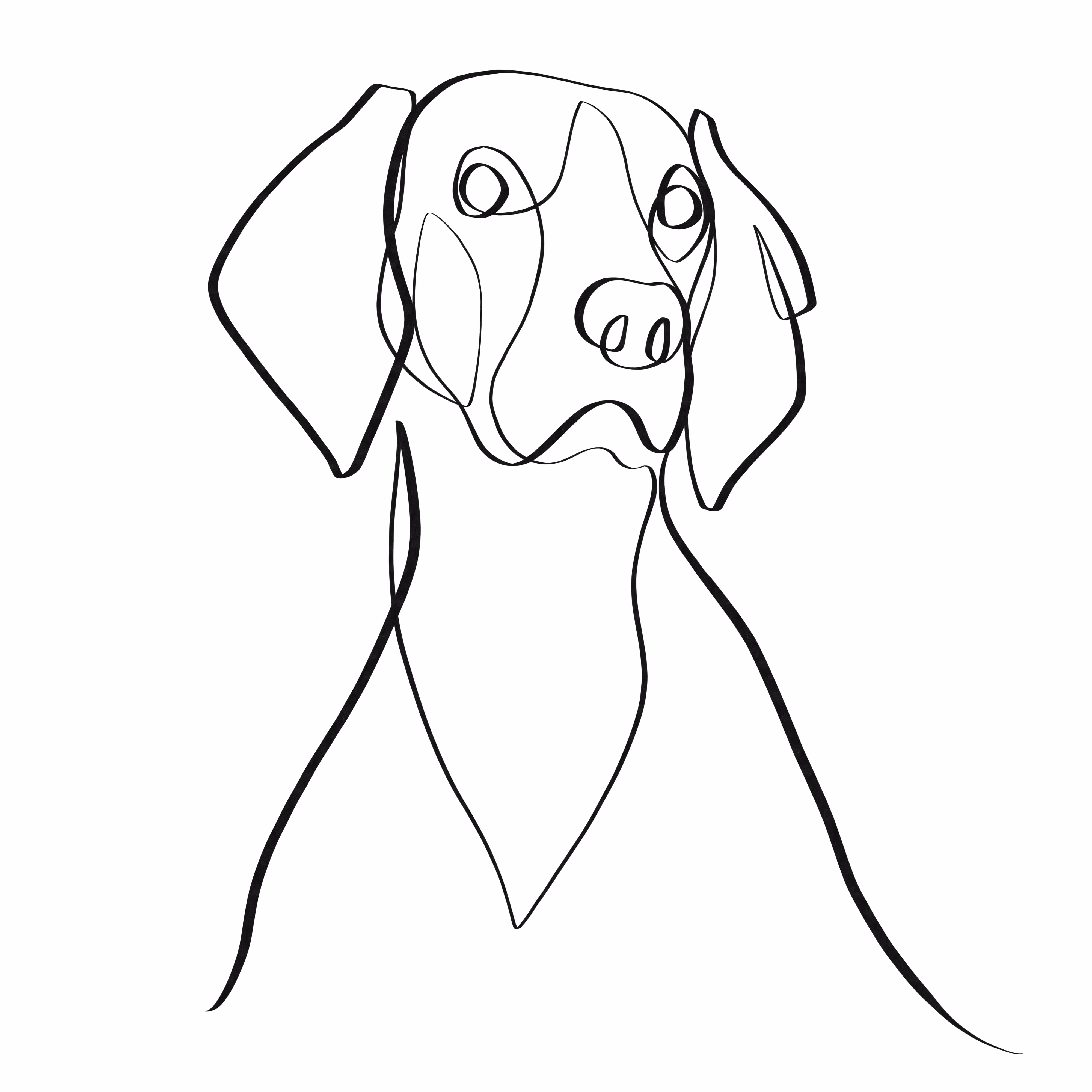 Weimaraner one line art #8