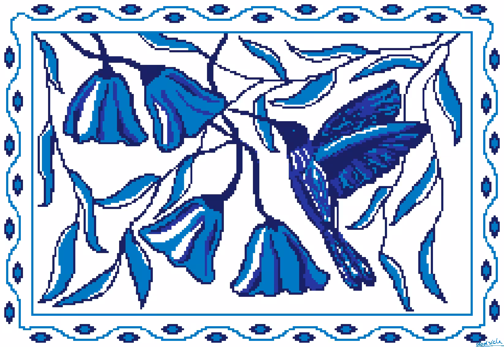 Delft Blue Hummingbird