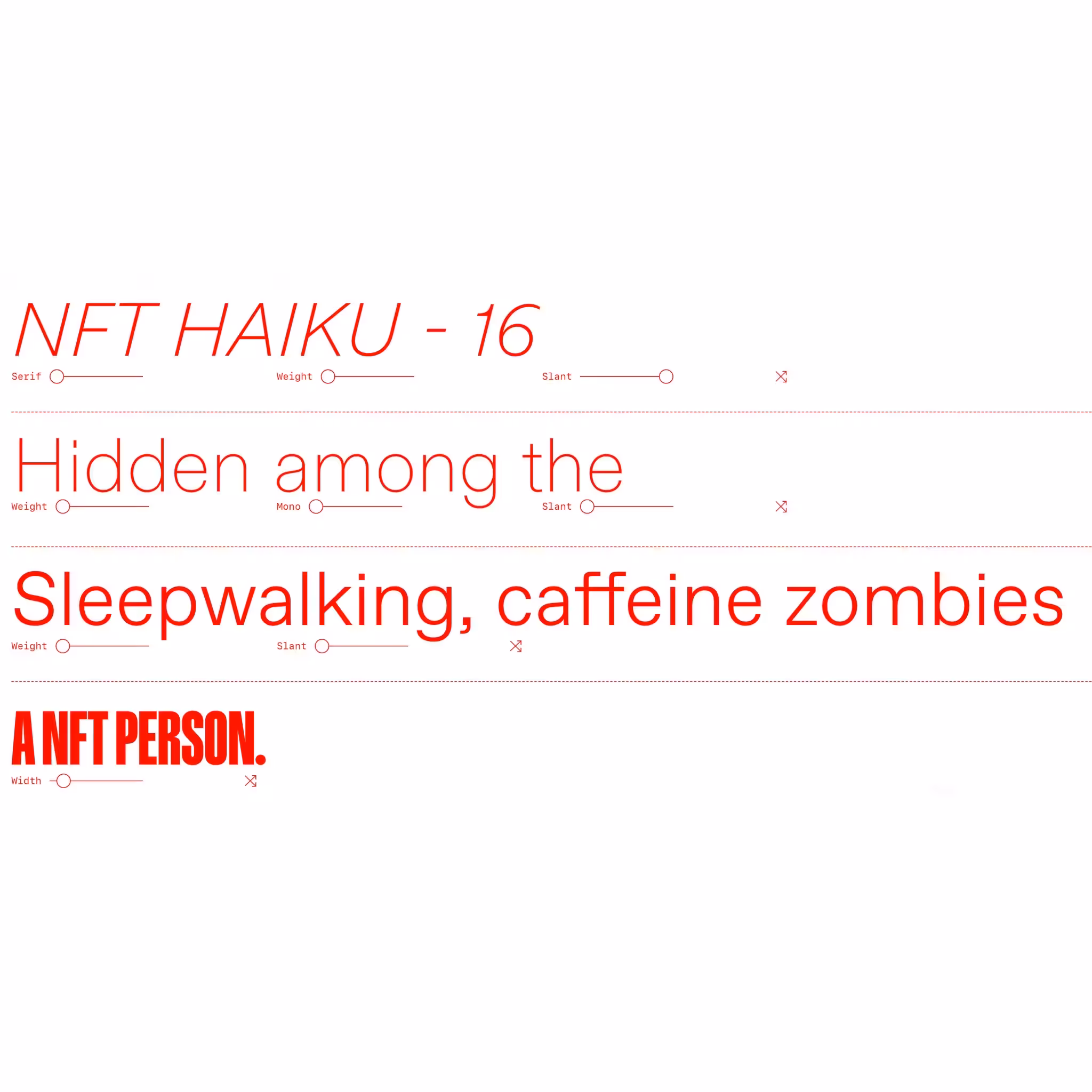 NFT HAIKUS: NFT HAIKU - 16