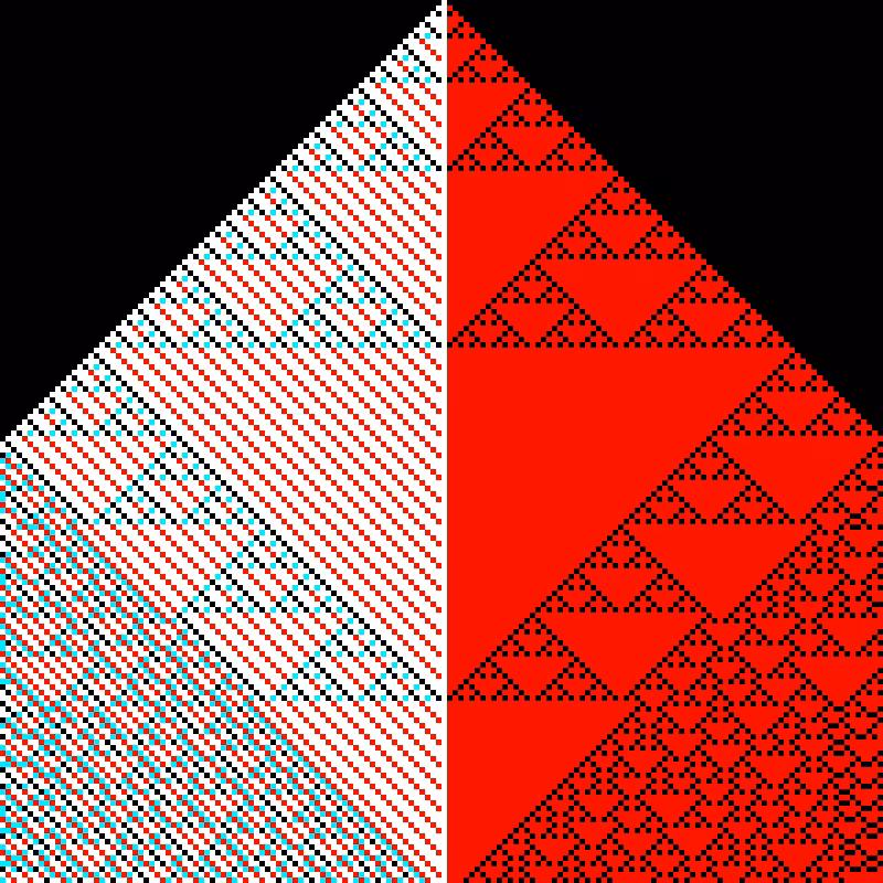 RGB Elementary Cellular Automaton #889