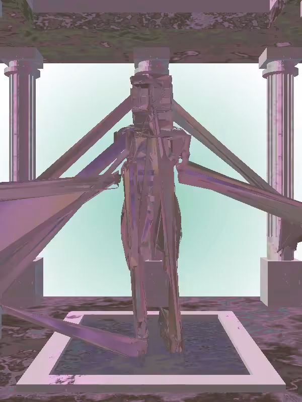 The Fragmented Receding Silver Haze Woman #7173