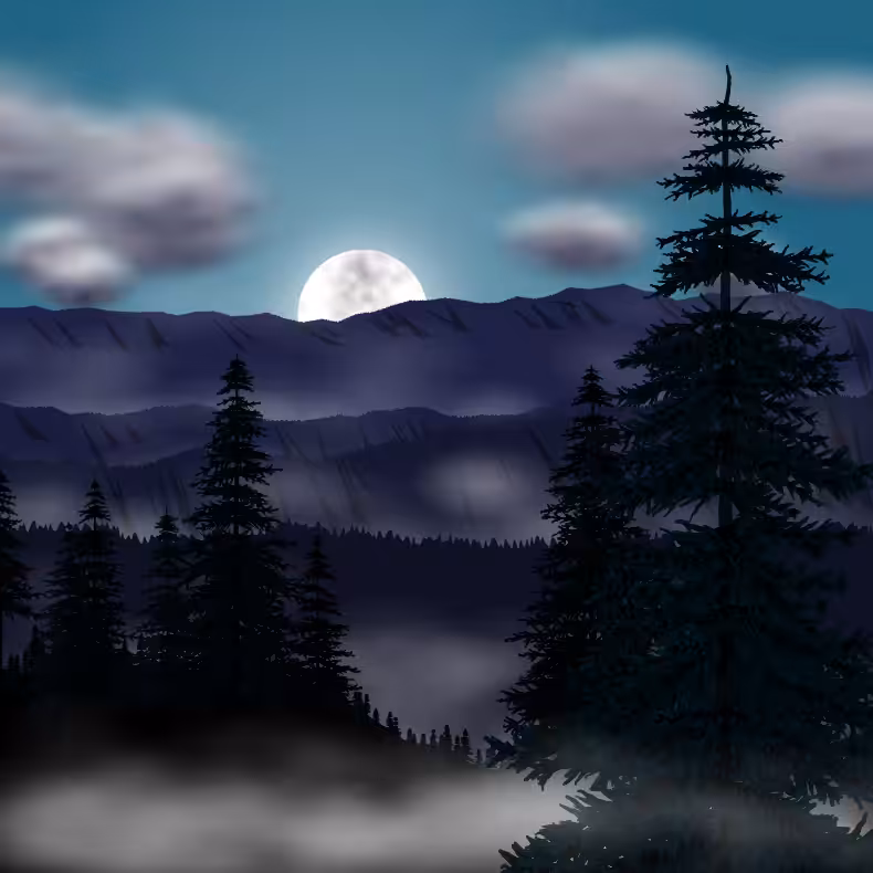 Moonlit Mountains #12