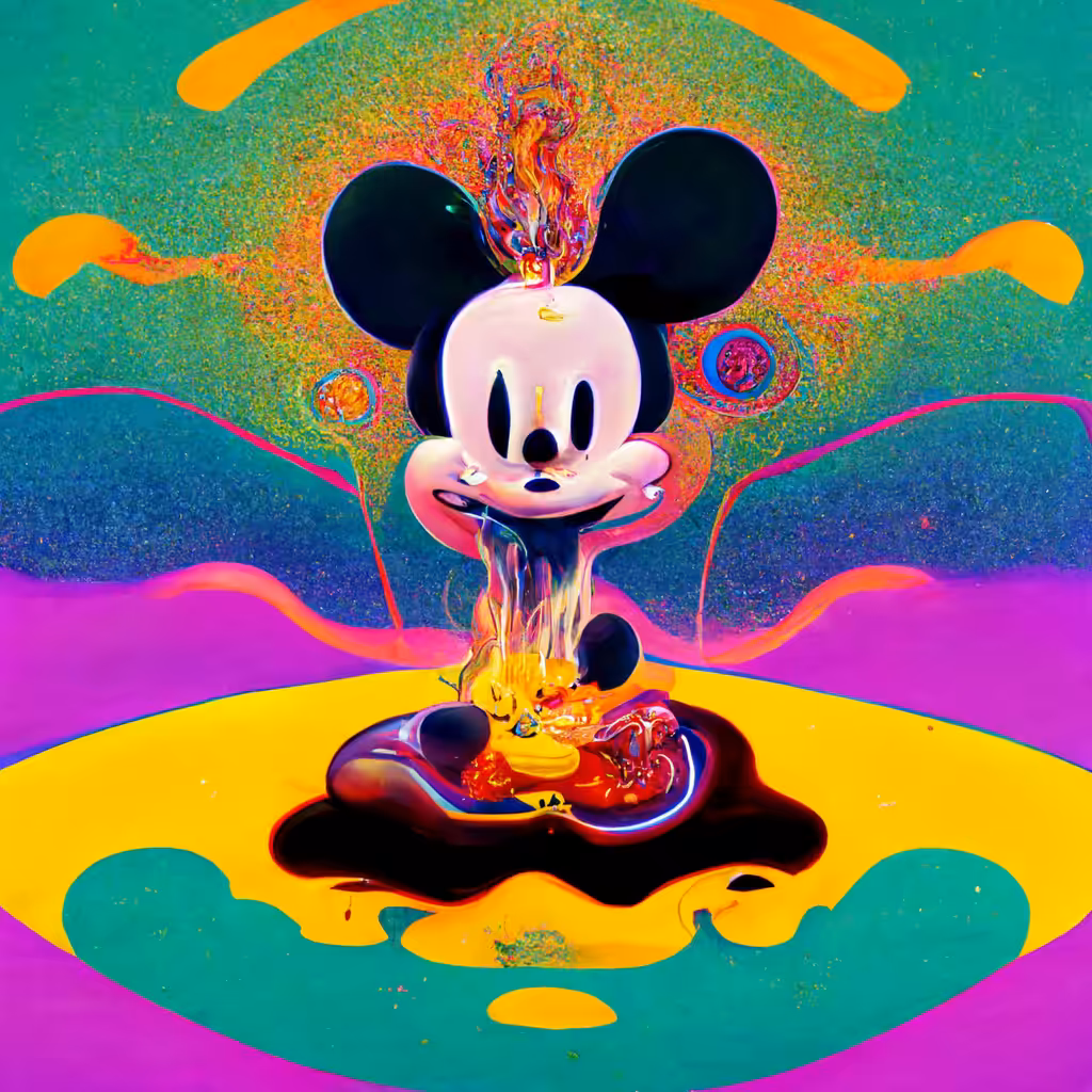 mickey mouse melting in the psychedelic ceremony trippy 2