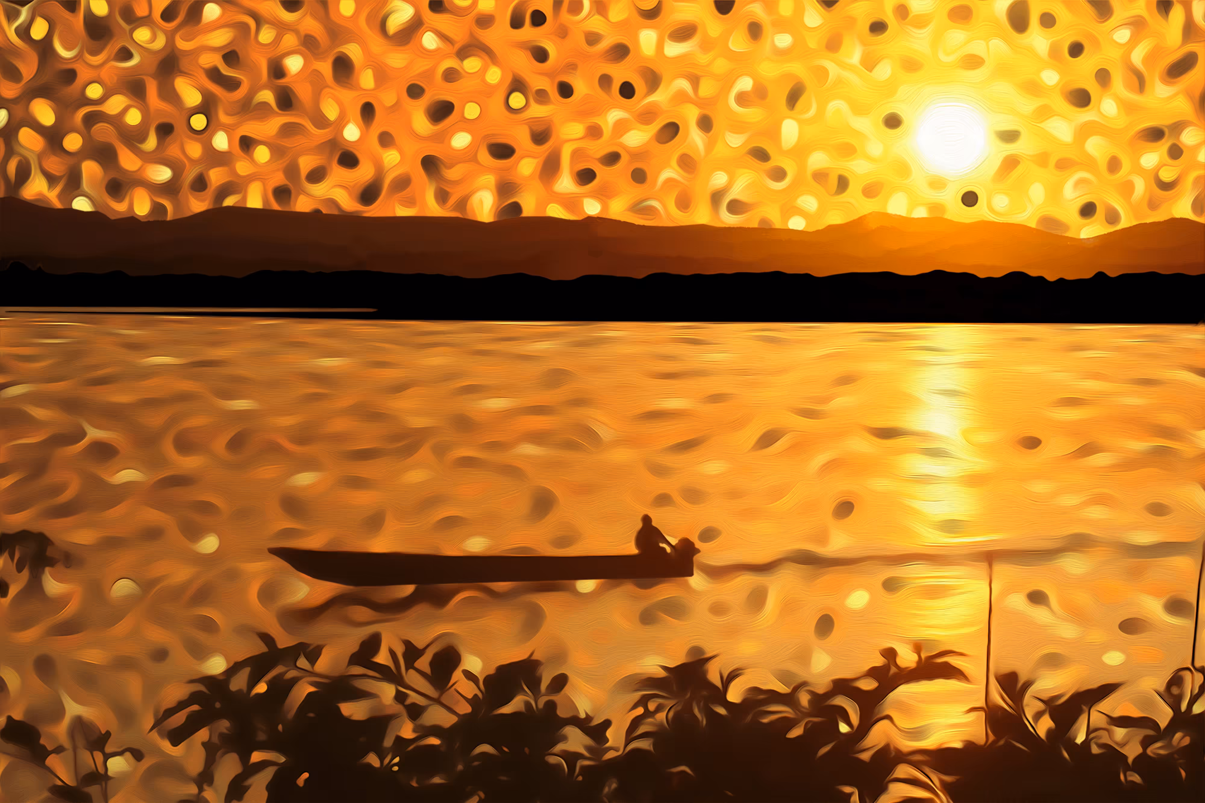 Golden sunset over the Magdalena River