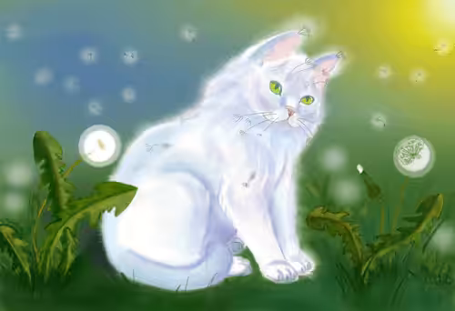 Dandelion cat