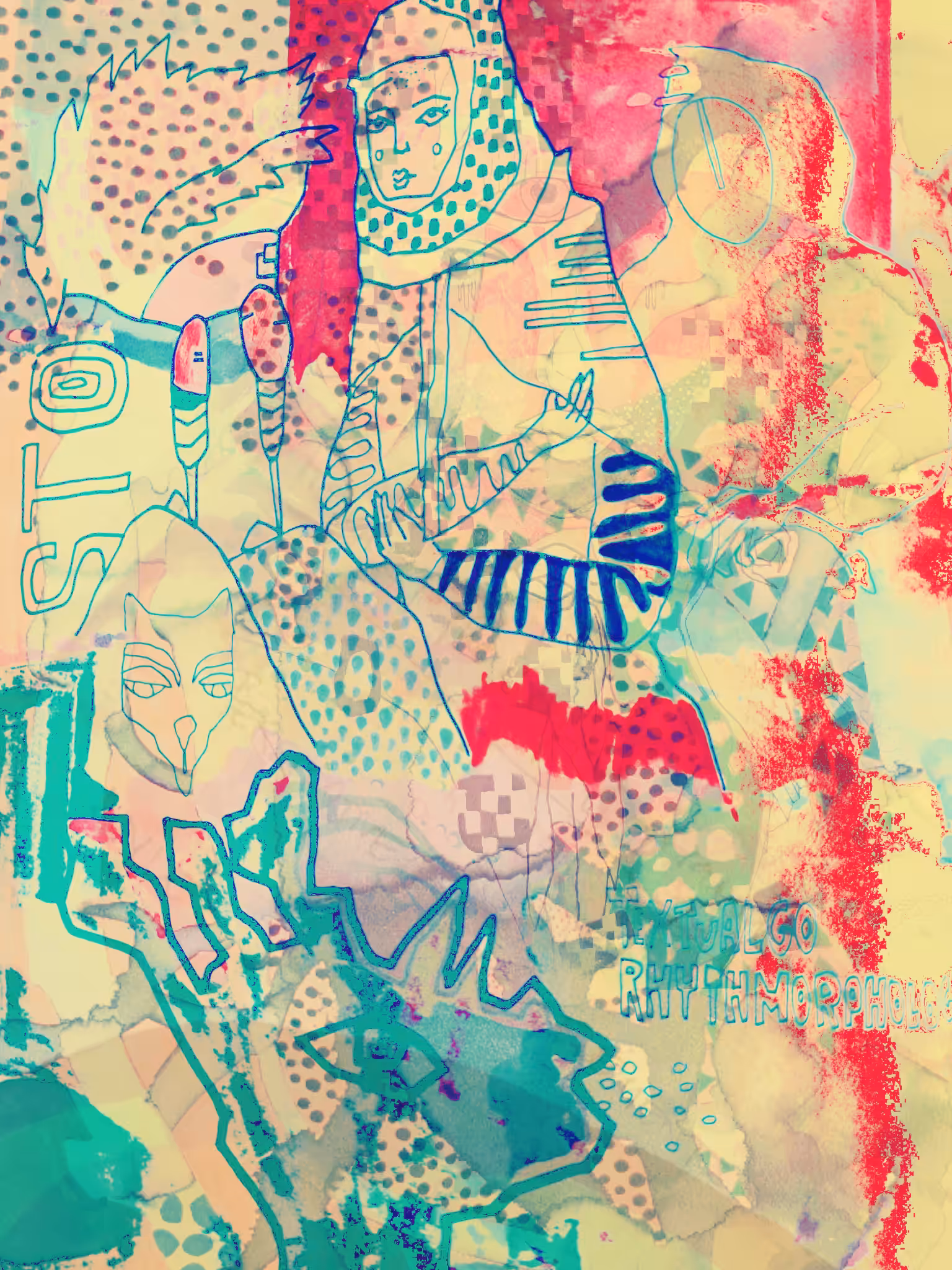 Partially glued archival leftovers