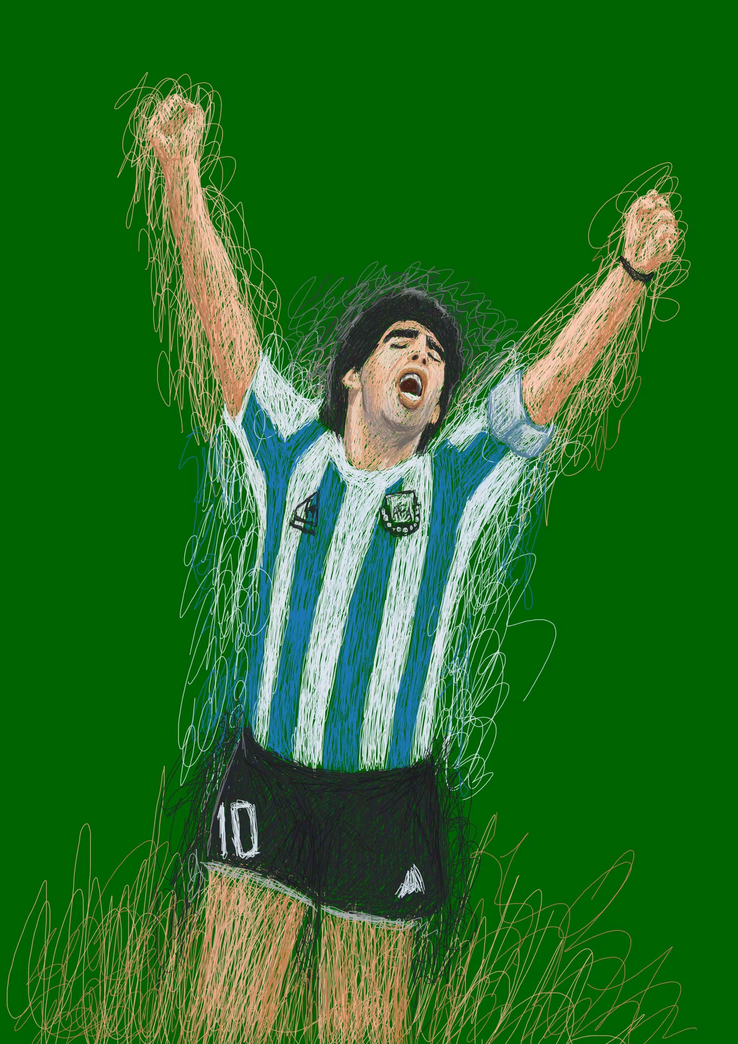 The magic of lines: Diego Maradona