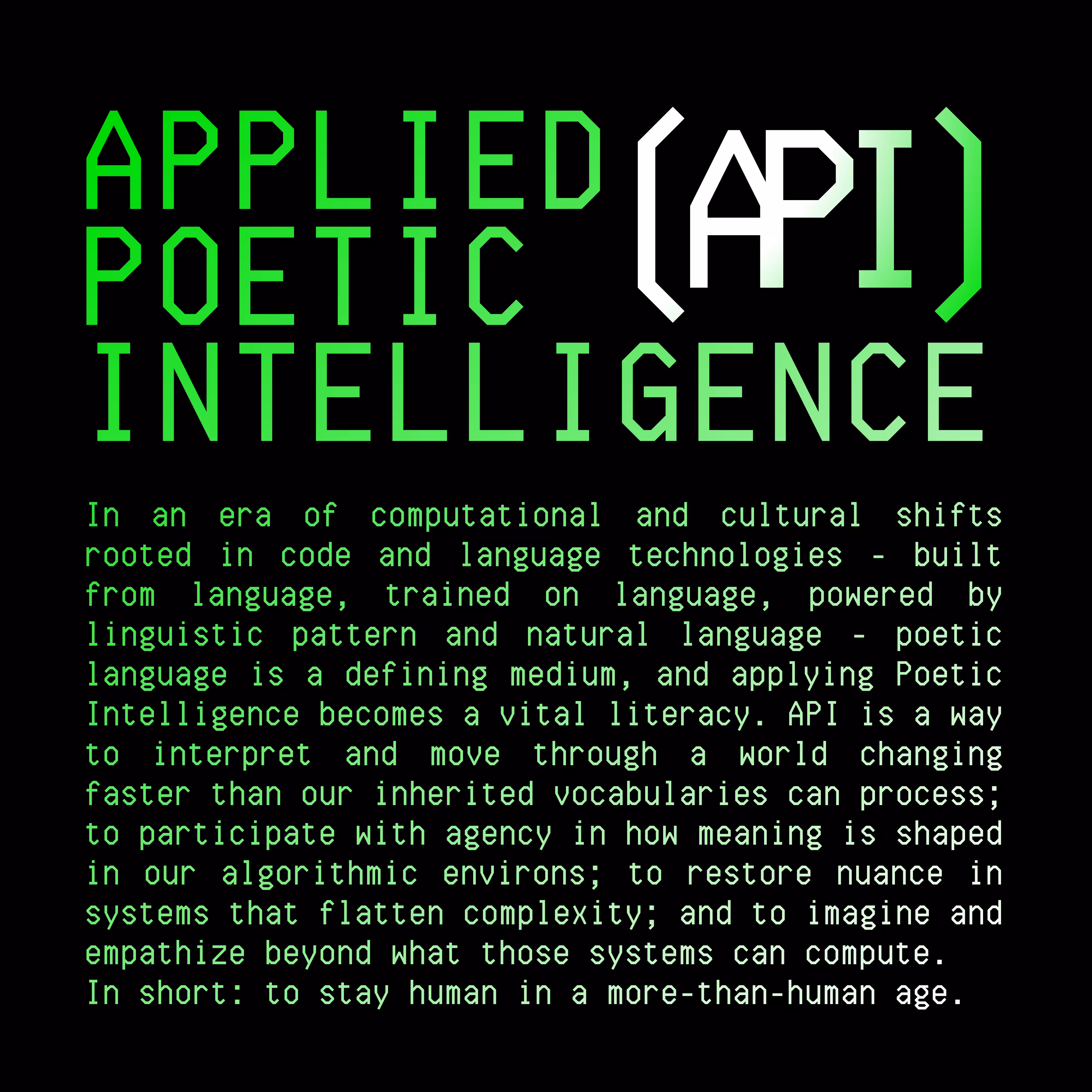 APPLIED POETIC INTELLIGENCE (API)