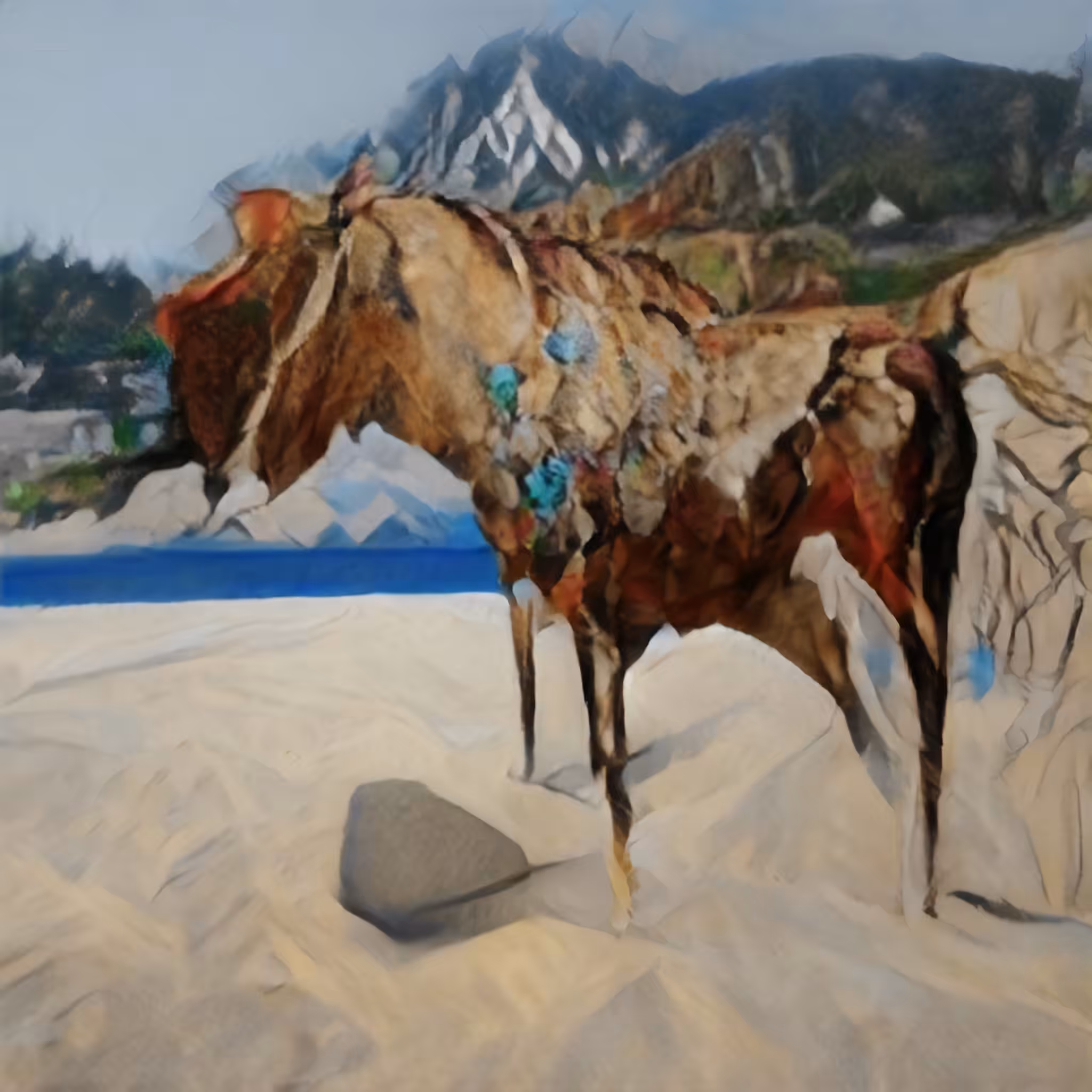 "art journey from mountains to beaches"  Artificial Dream - text2image by RandomLikeU #0001
