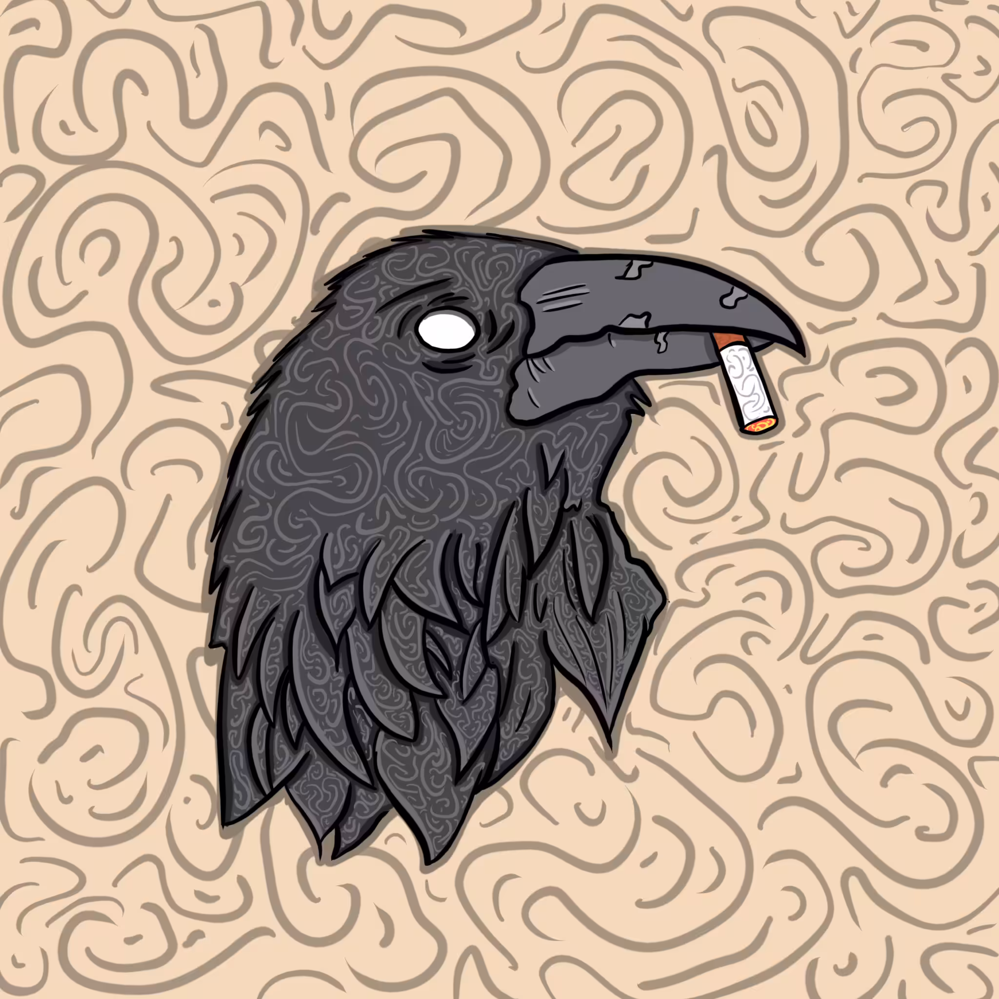 SMOKING ANIMALS NO:1 CROW